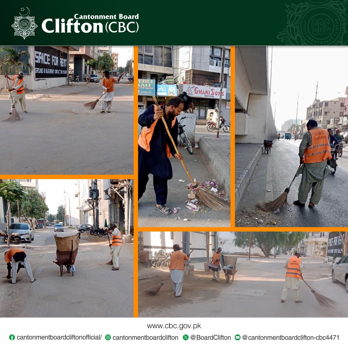 BoardClifton's tweet photo. The CBC team is cleaning the road to promote a hygienic and environment friendly surrounding.
#CBC #cantonment #publicservices #roadsweeping #OurBeautifulCantts #TaxAtWork #TaxesRunCities #CBsAreBestLocalGovernment https://t.co/B64EZiE0Ij