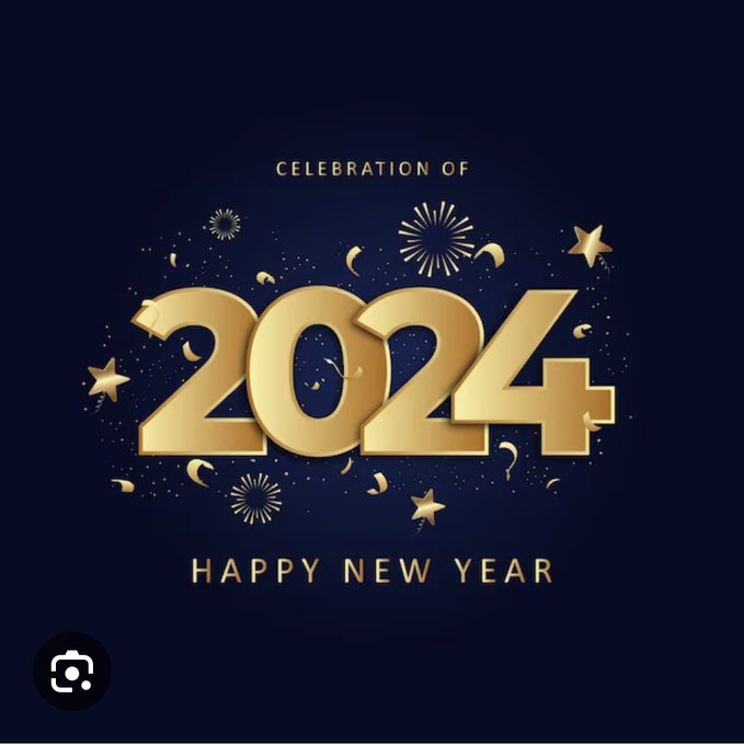 1 pic. My sweet darling fans, Happy New Year. May 2024 bring joy, love, great health, and peace around