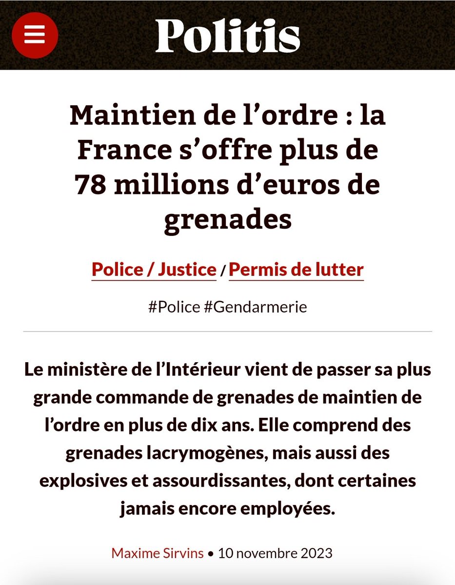 Macron supprime des lits d'hôpital et des postes de profs.

Le "réarmement des services publics", c'est donner plus d'armes à la police pour réprimer les mouvements sociaux !