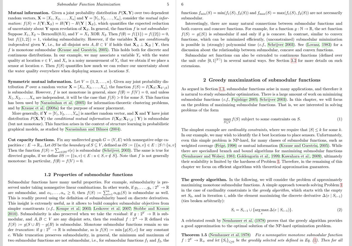 appendens's tweet photo. 📄 Krause &amp; Golovin (2012) Submodular Function Maximization https://t.co/ghSEsCiurK
📖 Ch. 3 in Tractability (2014) https://t.co/ZpfnVp9DPT

📄 Golovin &amp; Krause (2011) Adaptive Submodular Optimization under Matroid Constraints (arX⠶1101.4450v1 [cs⠶DS]) https://t.co/XW3s29mgPe https://t.co/VttlnoGqXc