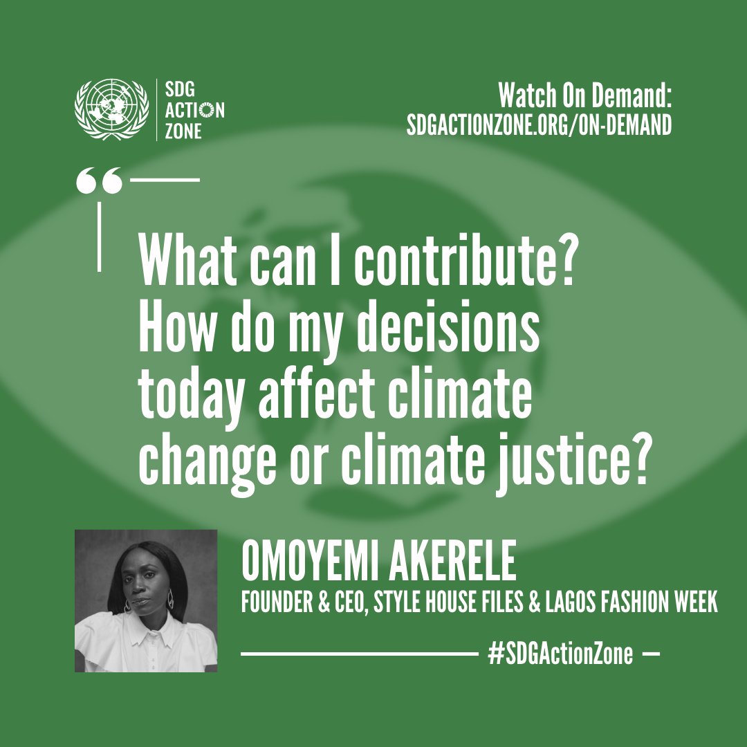 💬: @OmoyemiAkerele urged us to think about how we can all contribute to #SustainableDevelopment. ⁠ ⁠ Listen to Omoyemi at this year's #SDGActionZone on demand at sdgactionzone.org/on-demand. ⁠ ⁠ --⁠ @StyleHouseFiles @LFW_NG #GlobalGoals #RaiseAccountability #ForPeopleForPlanet