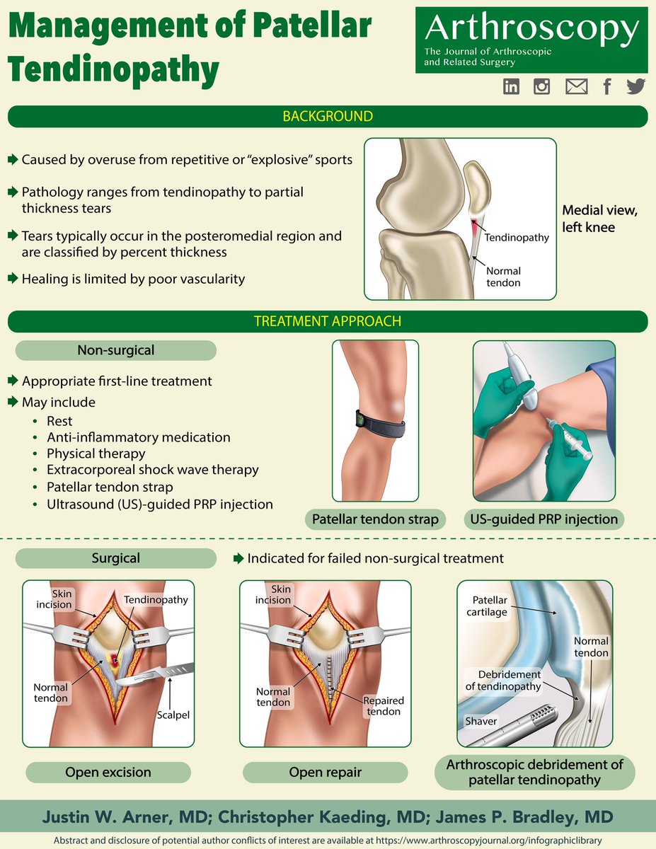 Arthroscopy Journal (@arthroscopyj) on Twitter photo Happy 2024 Infographic! Management of Patellar Tendinopathy <a href="/JustinArnerMD/">Justin W. Arner, MD</a> arthroscopyjournal.org/article/S0749-… Happy 2024 Infographic! Management of Patellar Tendinopathy <a href="/JustinArnerMD/">Justin W. Arner, MD</a> arthroscopyjournal.org/article/S0749-…