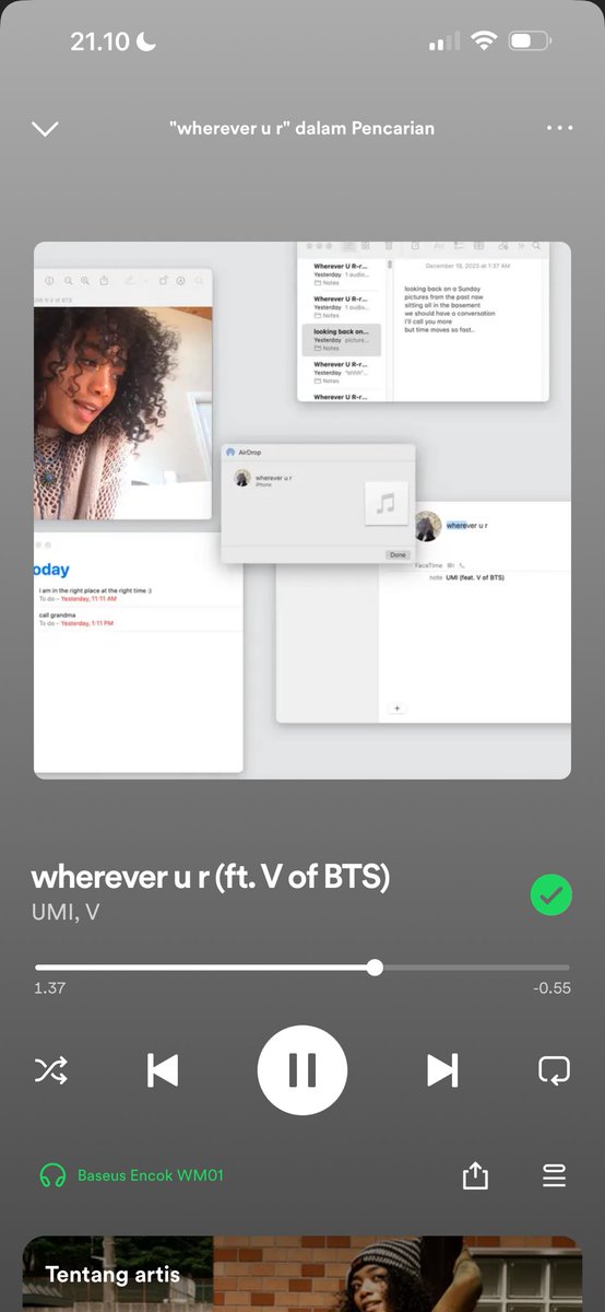 PASS THE CHALLENGE WHEREVER U R SONG ‼️ 

If you got tag, you must QRT this with your ss of streaming on Spotify wherever u r! Don't break this chains. Tag 8 moots
@taevou 
@thyfiikth_ 
@yocnmyg 
@serotoninsjin 
@bangtantweetz 
@Jashra0191010K 
@DA3CHYOON 
@viwhoops_