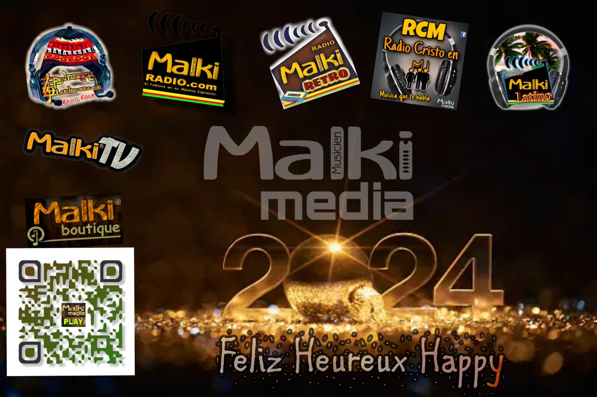 malkiradio's tweet photo. Feliz año 2024 a cada familiar y amistades queridas!! ... que sea un año lleno de bendiciones y éxitos en el plano profesional y personal!.... un gran Salud a la distancia! 🥂👍🎵🎶 https://t.co/XnTFKo0cmK