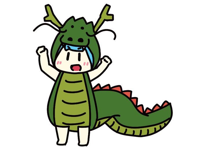 #1日1絵チャレンジ 134日目  これは辰コスのミクさん