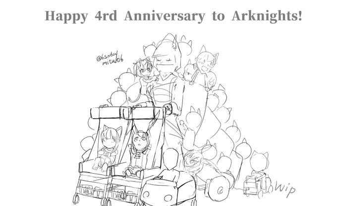 四周年記念祝、描いてます。
よかったら、好きなオペレーター教えてください。
ちょっと世界観変わるんですが幼い感じにいっぱい描こうとしてます。 #アークナイツ #Arknights 
