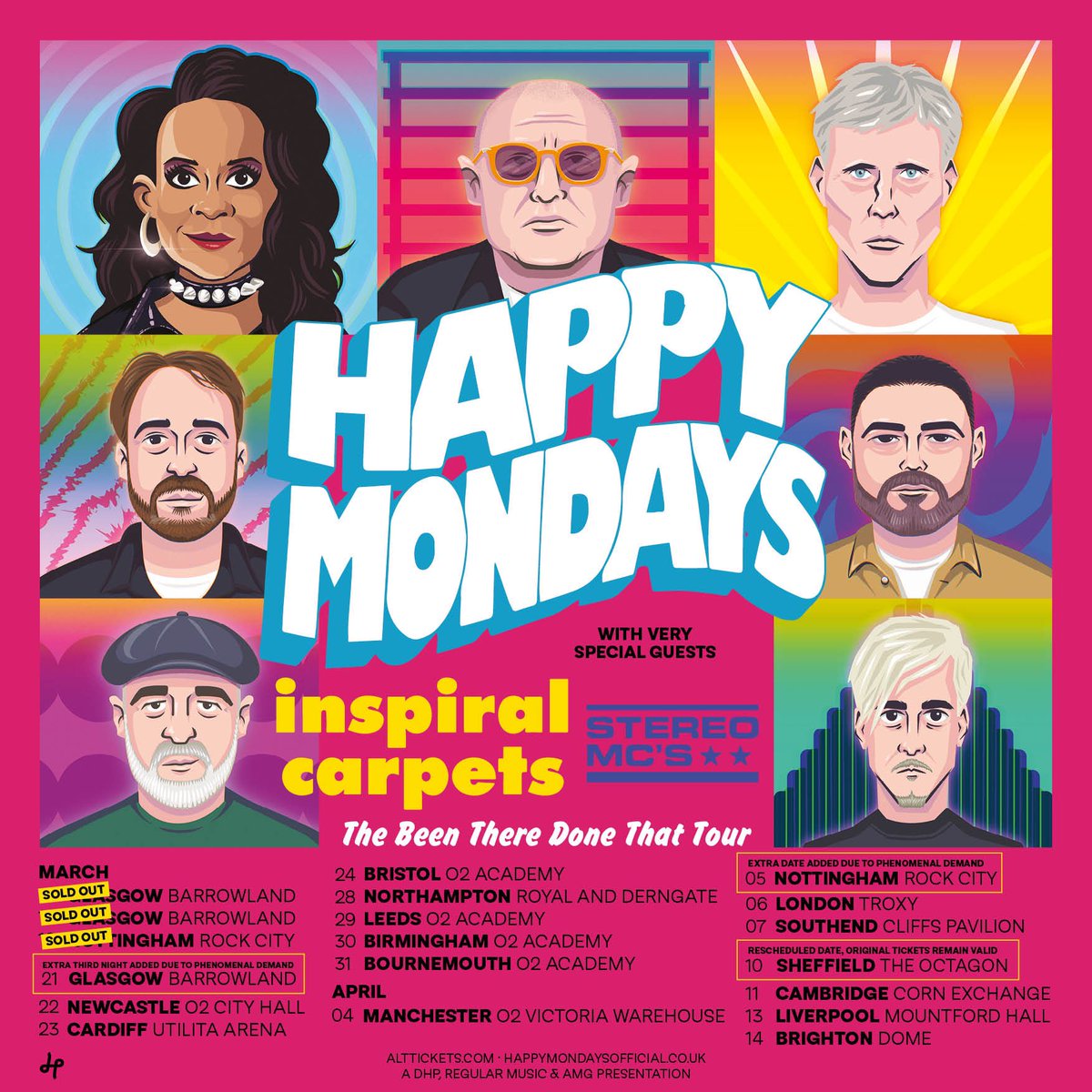 💥 Happy Mondays 2024 UK Tour is just weeks away…. With special guests Inspiral Carpets & Stereo MCs. Check for tickets at Ticketmaster Party People! 🪇 🎤 💃🏽 🍉