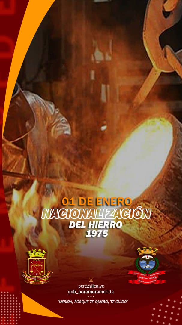 Desde el #01Ene de 1975 la explotación del mineral de hierro pasa a ser reserva de Estado, extinguiendo todas las concesiones otorgadas por el Ejecutivo Nacional, pasando al control de la Corporación venezolana de Guayana.