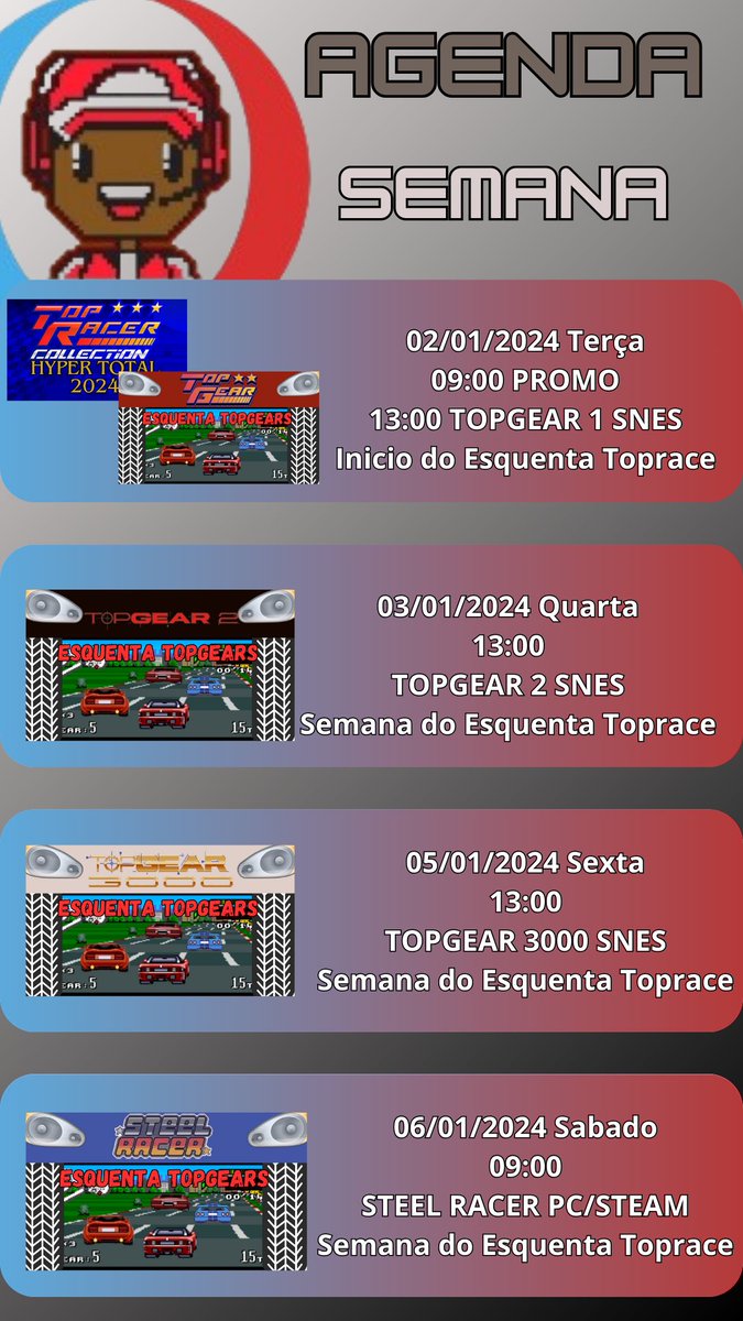 pequenopedrones's tweet image. SEGUE AGENDA
Semana do Esquenta para #topracercollection
@qubytegames 
@TavernaNindie 

A serie de Pokemon DLC volta Segunda 08/01