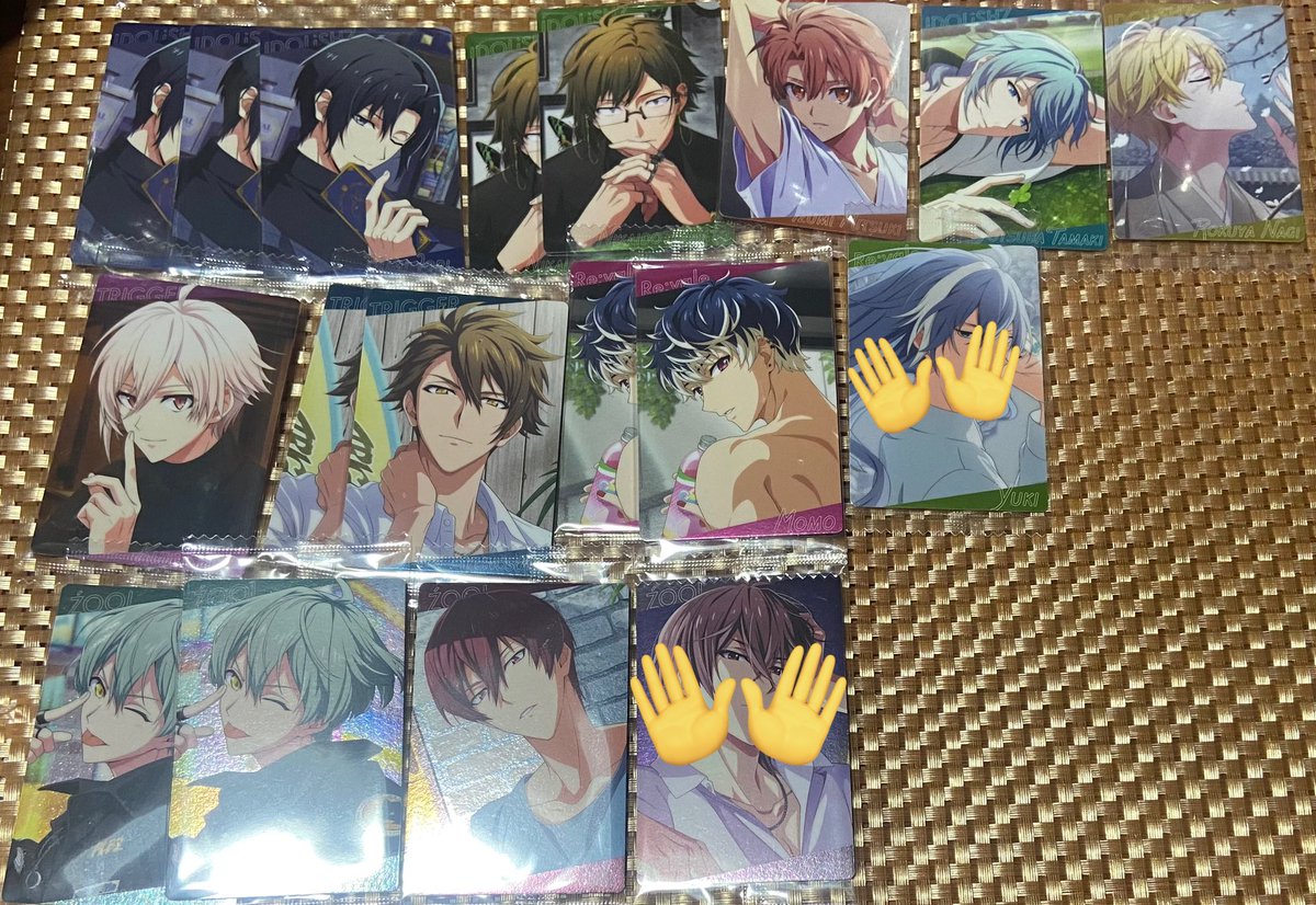 na__gi039's tweet photo. 【交換】アイドリッシュセブン アイナナ ウエハース22

【譲】一織、大和、三月、環、ナギ、天、龍之介、百、悠、トウマ

【求】sugao巳波〉マリマリ巳波

お声掛けが重なった際は、纏めての方優先させて頂きます。お気軽にお声掛けください🌸宜しくお願い致します。 https://t.co/vvut2BMDSD