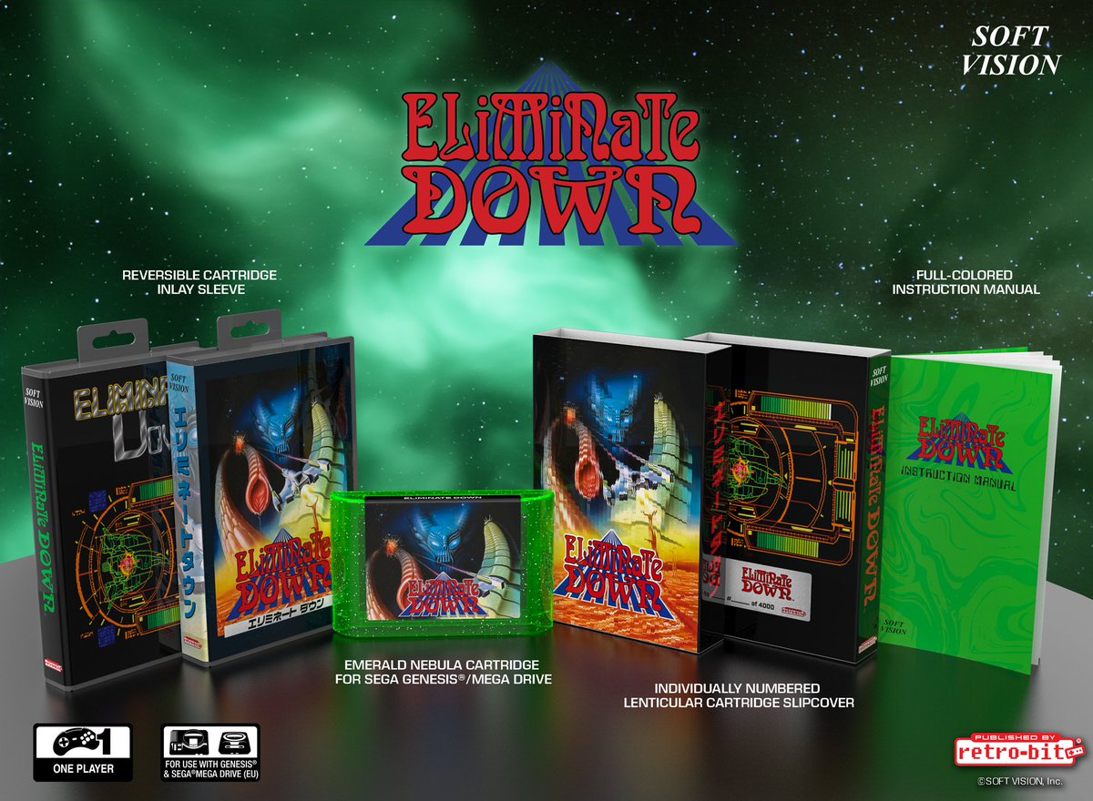 For the first time officially released outside of Japan & South Korea, Eliminate Down is back in an all-new collector's edition from Retro-Bit! Pre-orders for Eliminate Down close this Sunday! Reserve your copy now: bit.ly/46yQbyp