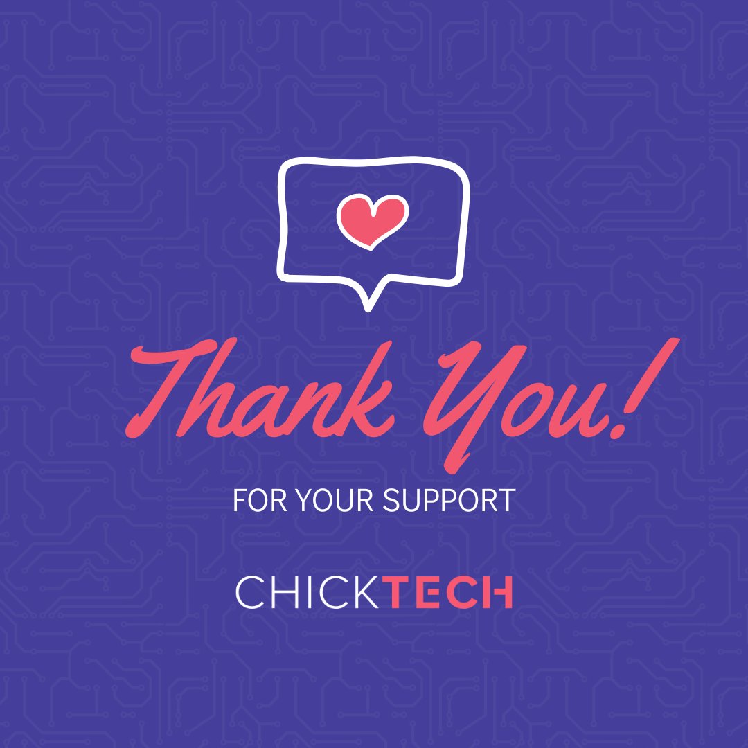 chicktechorg's tweet image. Thank you so much for your support during our fundraising campaign! We can't wait to let you know what your generous donations have helped us achieve. 💖
