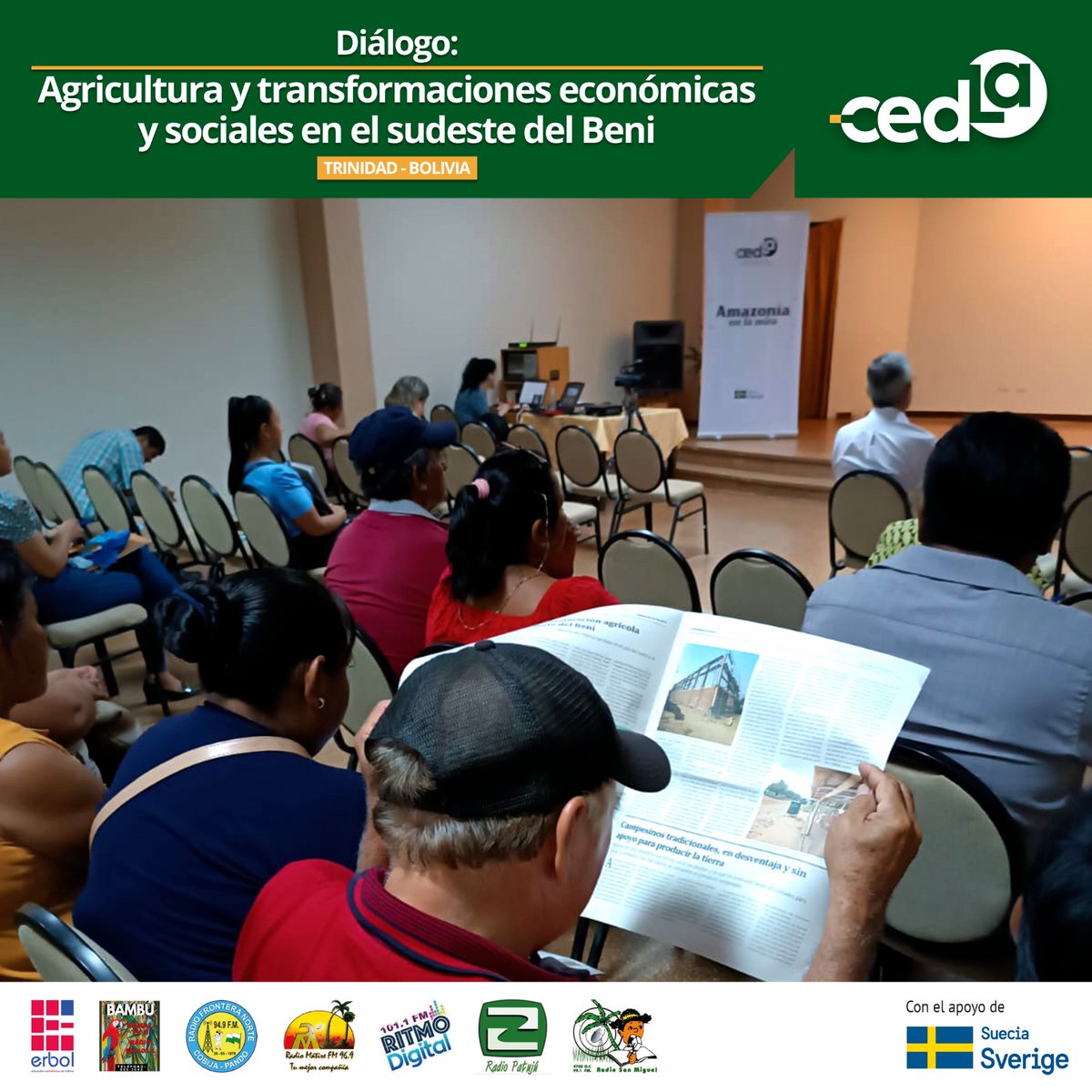 cedlabo's tweet photo. #CEDLA #Deliberando #Anuario2023
En octubre, estuvimos en Trinidad para dialogar con diferentes actores sobre cómo la expansión de la frontera agrícola está transformando el sudeste del Beni. Revive con nosotros esos momentos
Ve la transmisión del evento: https://t.co/oDBdTxVmM4 https://t.co/Ol2d30ATCt