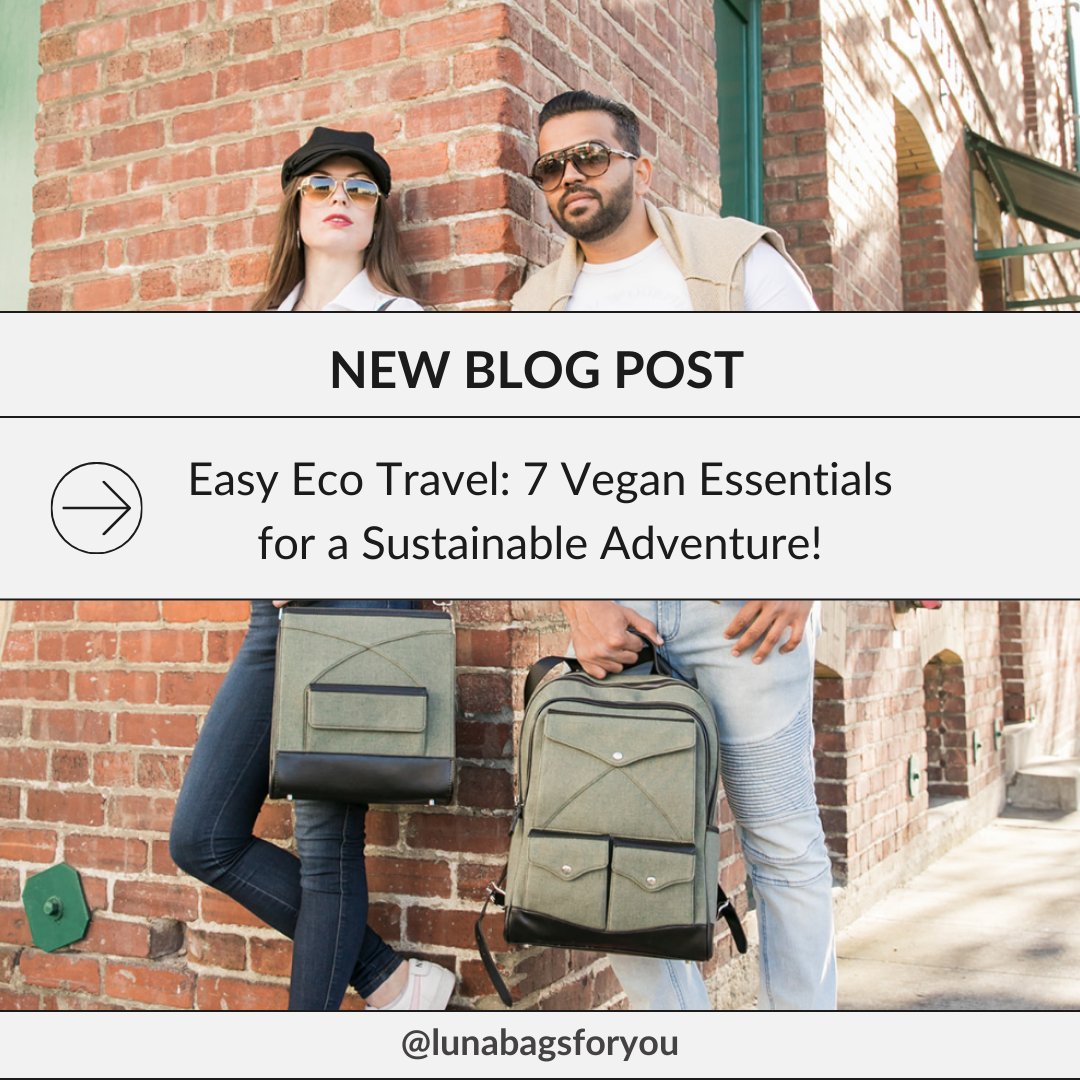 Make your travel eco-friendly and hassle-free! 🌿 Check out our blog for 7 must-have vegan essentials. Click the link lunabags.com/blogs/blog/eas… to read more and travel sustainably! 🌎✈️ . . . #EcoFashion #Fashion #SustainableLiving #EthicalStyle #lunabagsforyou