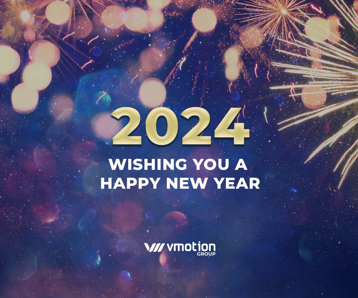 🌟✨ From all of us at VMotion Group, cheers to a Happy New Year! 🎉🎆 May 2024 bring prosperity, success, and countless opportunities for growth. Here's to a year filled with achievements and shared successes! 🥂 #VMotionGroup #HappyNewYear #2024Success