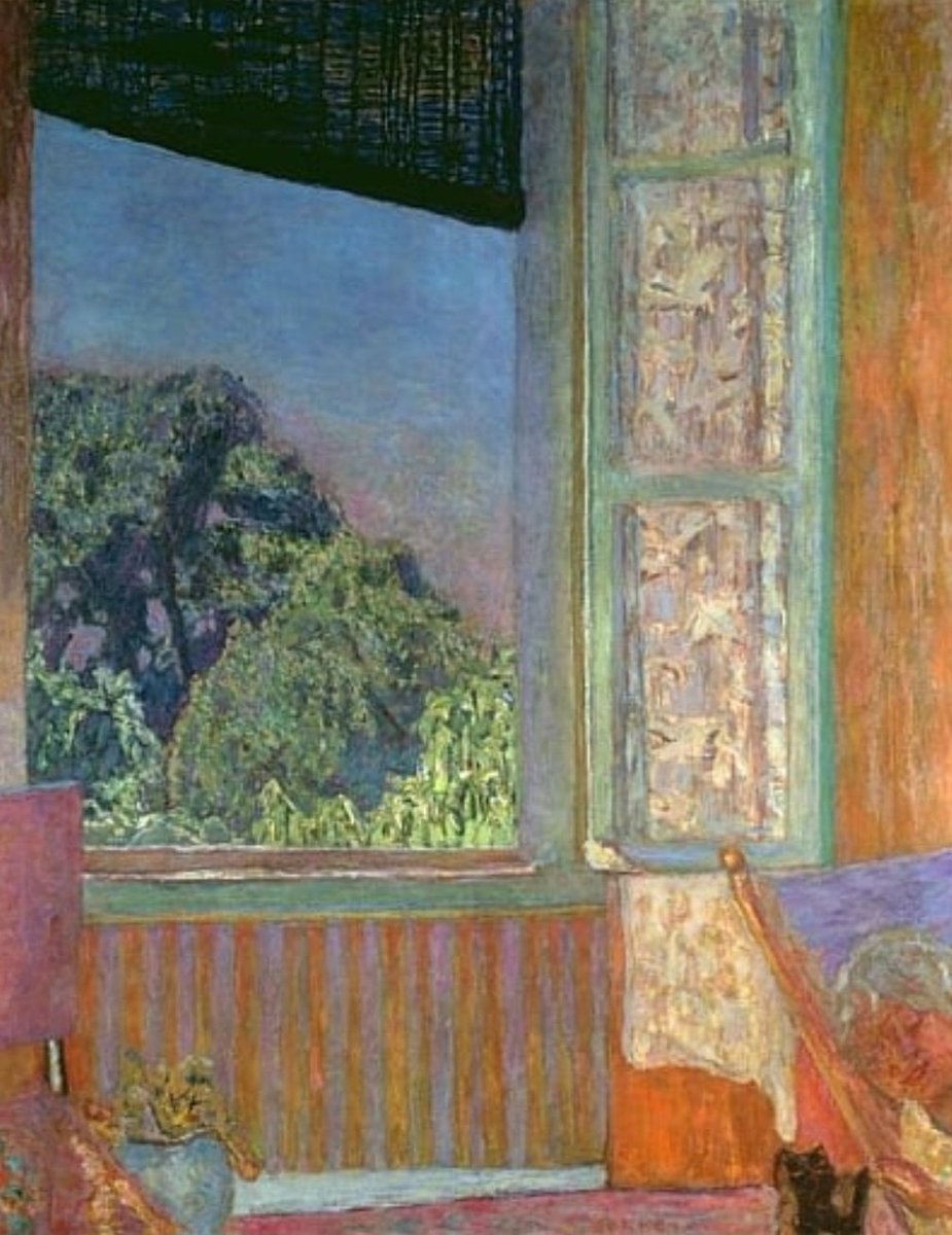 'The Open Window,' (1921) is a skyward view from Ma Roulotte, the house at Vernonnet Pierre Bonnard purchased in 1912, just a short drive from Giverny; he had honed his skills as a colourist in the north of France, even before his fascination with the South flowered.