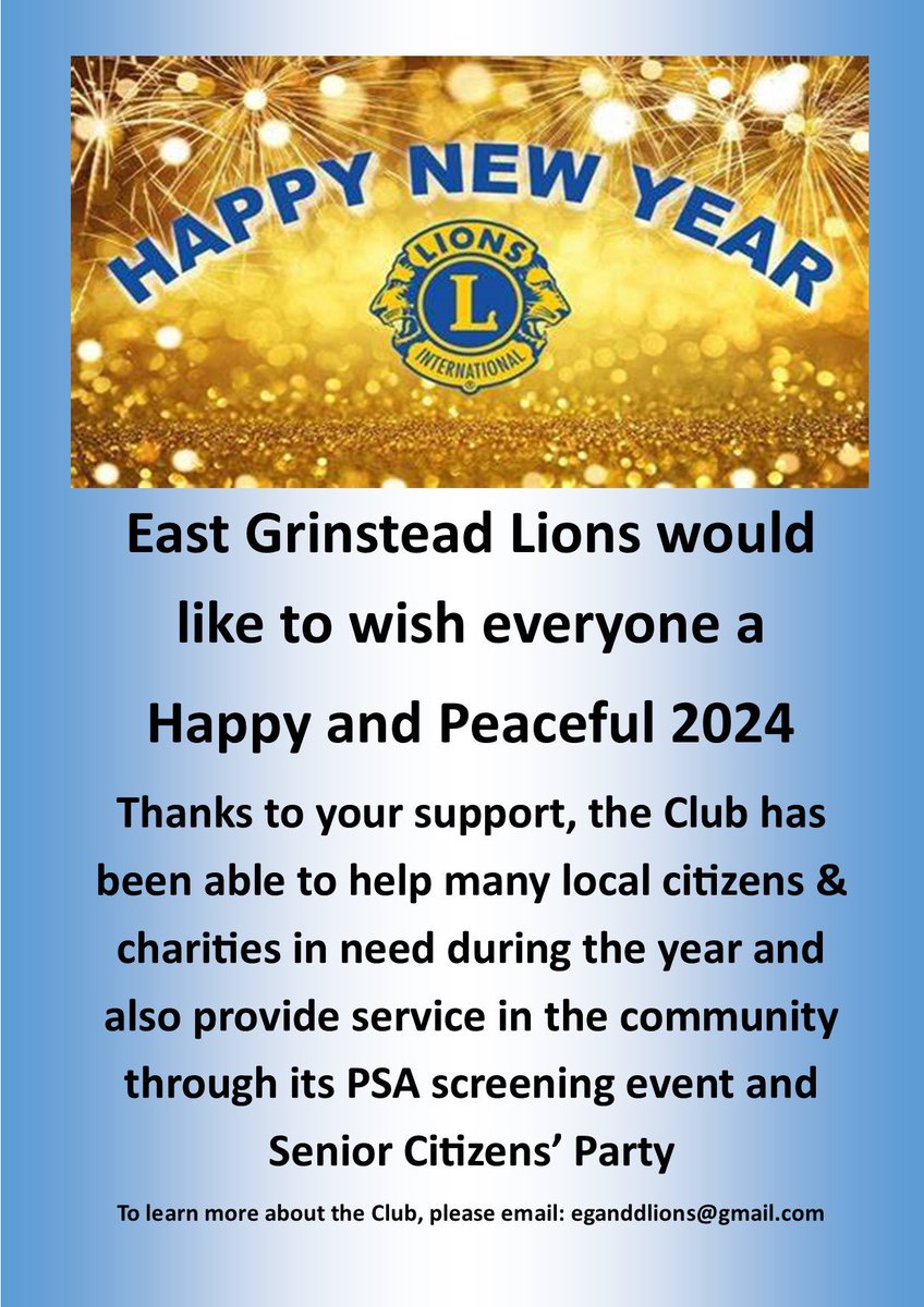 East Grinstead Lions Club (@Grinstead_Lions) on Twitter photo 2024-01-01 10:35:57