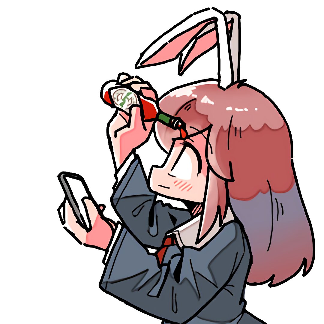 reisen udongein inaba 1girl animal ears solo rabbit ears red necktie long hair phone  illustration images