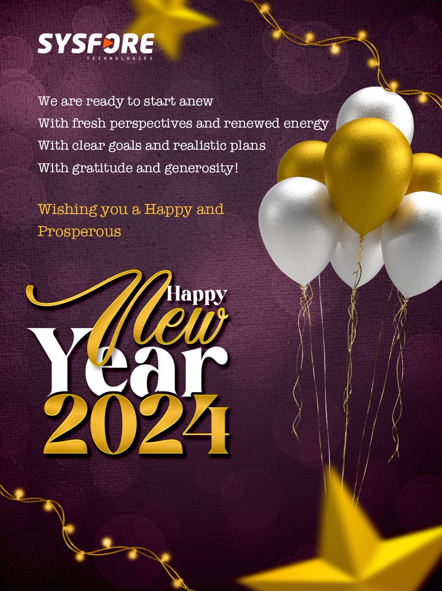 Let us celebrate the past, but also the present.
Let us embrace the future, but also the unknown.
Let us cherish the moments, but also the memories.
Let us live the life, but also the dream! #HappyNewYear2024 #Sysfore #Welcome2024
