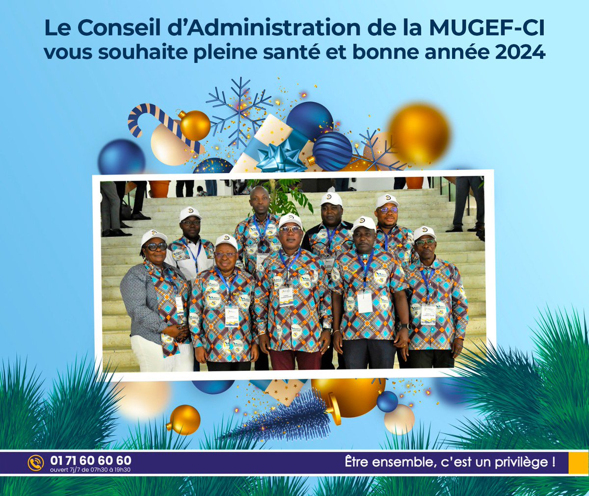 Mugefci's tweet photo. 🌟 Nouvelle année, nouveaux défis ! 

Écrivons ensemble une histoire pleine de réussites et de bonheur pour 2024. La MUGEF-CI vous souhaite une bonne année 2024 🎉✨ 

#BonneAnnee #MUGEFCI #NouvelAn #civ225 https://t.co/zFuJLodYFT