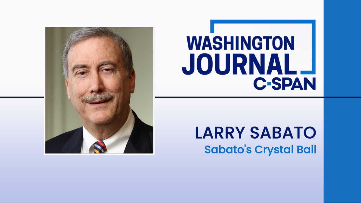 TUES| University of Virginia Center for Politics Director Larry Sabato (@LarrySabato) discusses Campaign 2024 and political news of the day. Watch live at 9:15am ET!