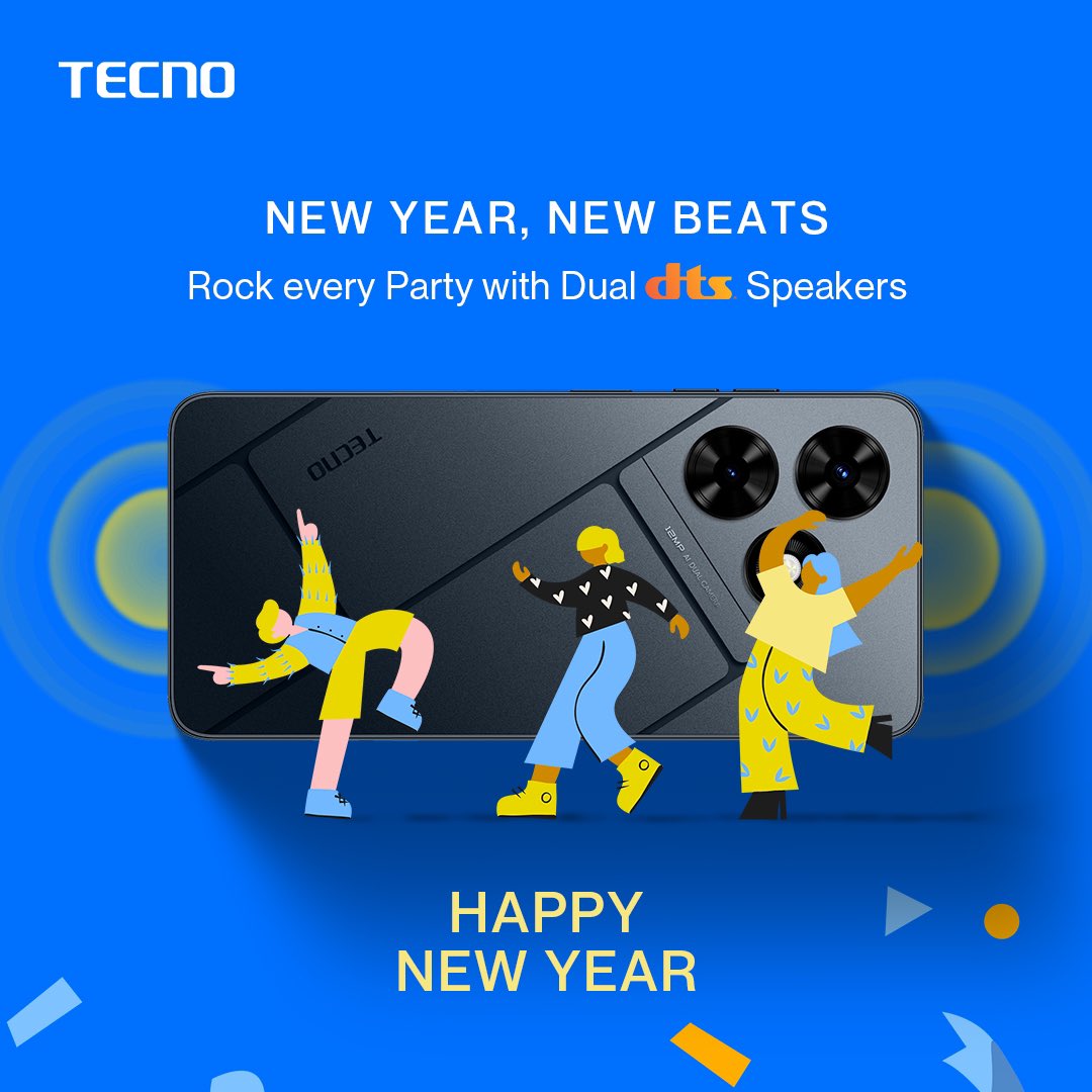 TecnoMobileInd's tweet photo. Start the year with POPped up Beats!

Let party vibes skyrocket with 400% louder sound  🔊

#POP8Up your New Year celebration with Dual dts speakers of #TECNOPOP8

#TECNOSmartphones #POP8 https://t.co/E50jIuexCJ