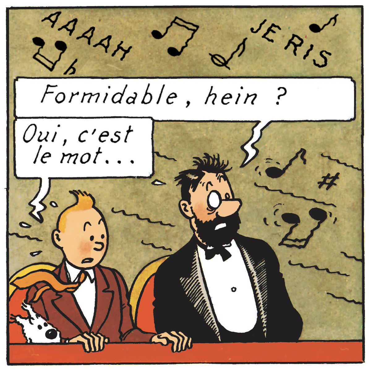 'Alors Capitaine, ce concert ???' 

© Hergé / Tintinimaginatio - 2024. 
#Vienne #Strauss #Musique #concert #NouvelAn #BonneAnnee #BonneAnnee2024 #HappyNewYear #tintin #Hergé 
#musikvereinwien #wienermusikverein #musikverein