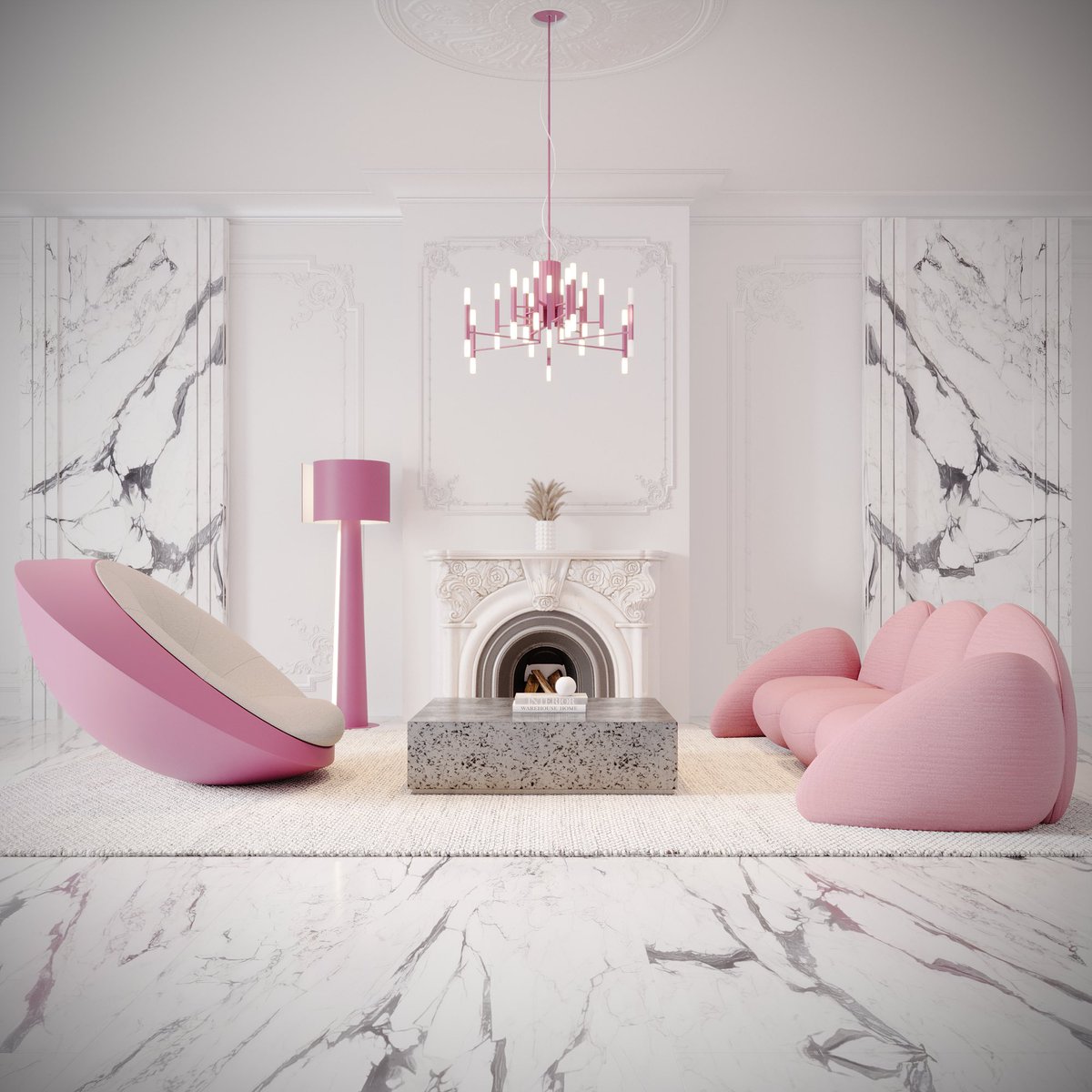 Special set up with our design masterpieces.. here you can see all in pink spec, since the customer is a woman that loves this amazing color for his new villa. What do you think of the final result? #mavimatt