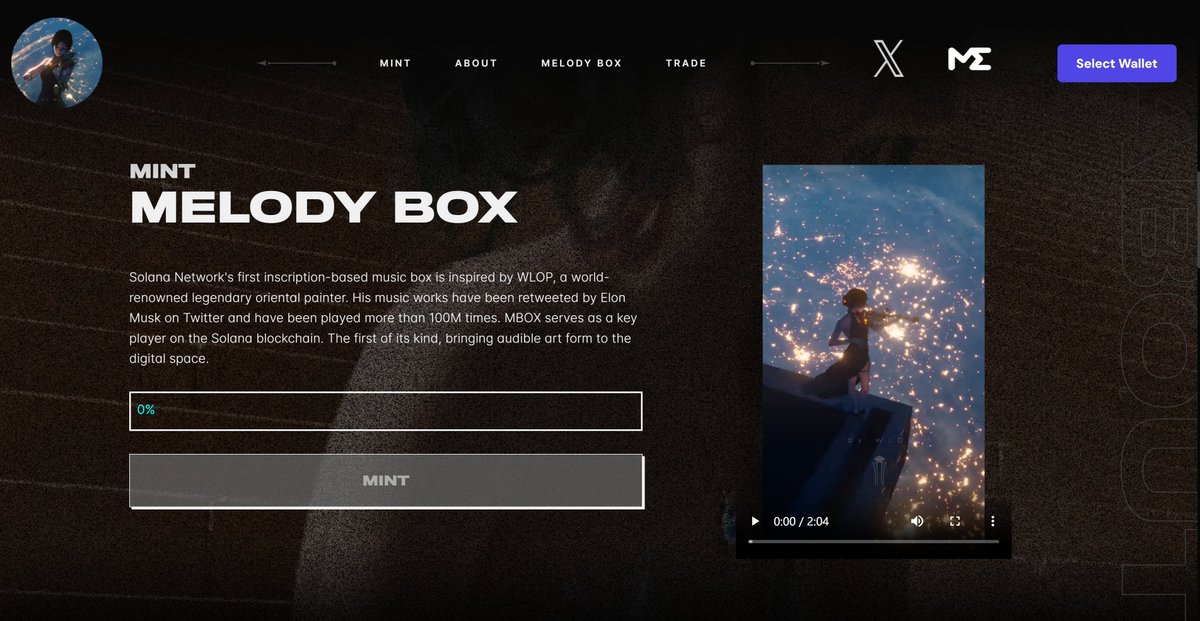 Solmbox's tweet image. Solana Network's first inscribed music box will be opened MINT at 13:00 UTC. The total number is only 10,000. It is inspired by the world-famous oriental legendary painter WLOP.The musical composition was retweeted by Elon Musk and has been played over 100 million times.
@solana