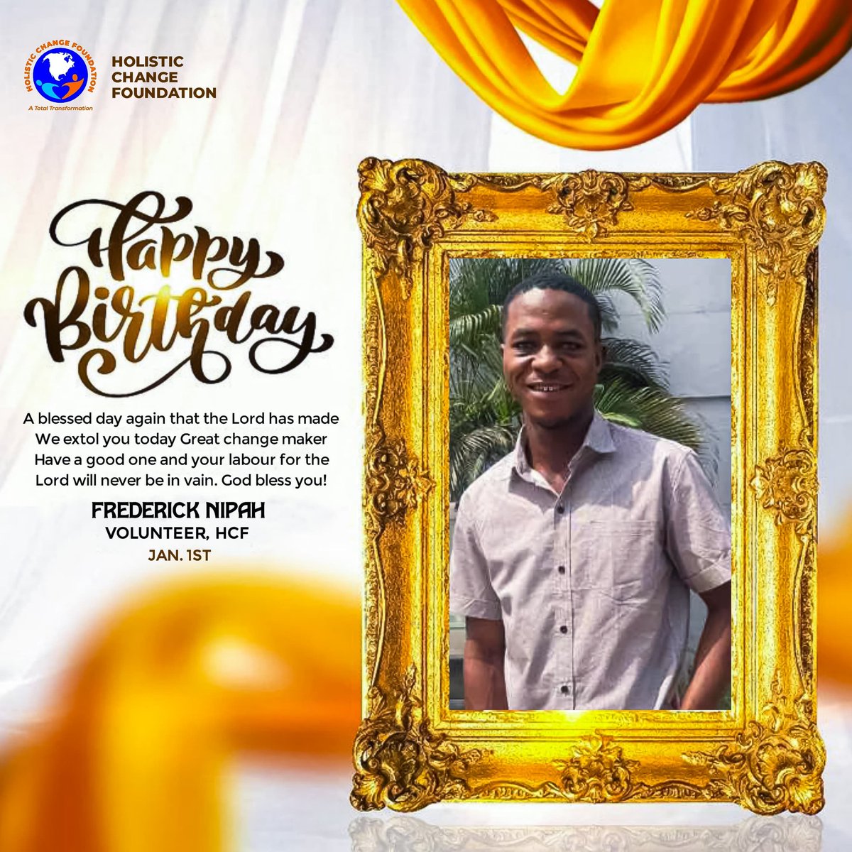 holistic_change's tweet photo. A prolific birthday to you Elder Fred, the Lord will do great and mighty things through you and with you. Keep shining. HCF loves you🎊🎉🥳❤️ https://t.co/H7tVhyeKiO