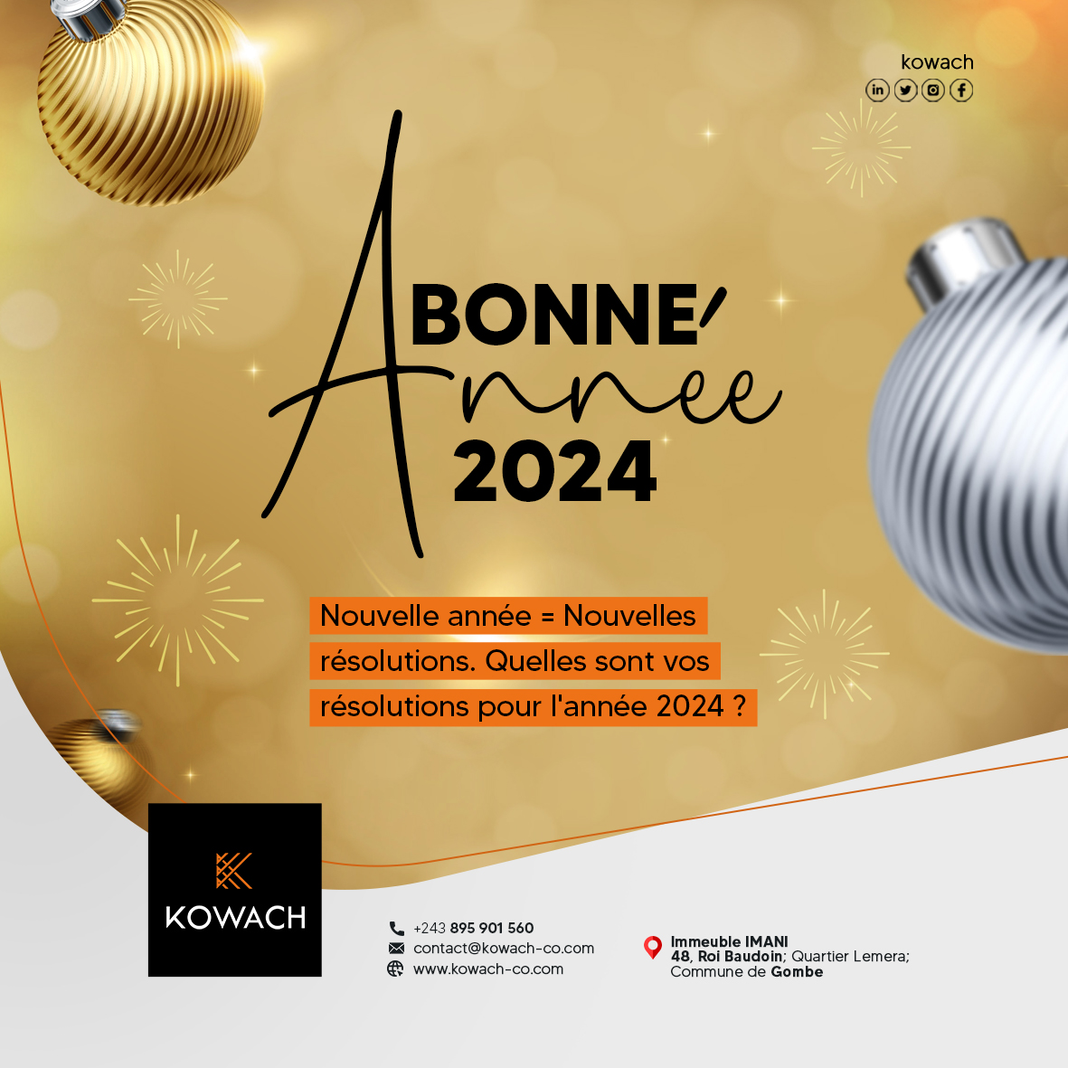 Kowach_co's tweet photo. BONNE ANNEE🎉

Et si on prenait des nouvelles résolutions pour 2024 ?

#meilleurvoeux #kowach #gestionlocative https://t.co/QRKF4jj2ka