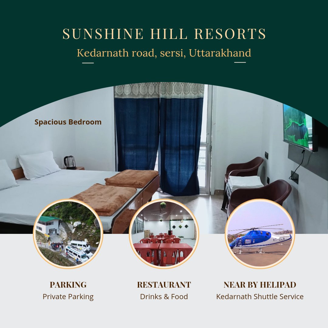 sunshinehillR's tweet photo. Sunshine Hill Resorts is located near the Helipad in Sersi-Phata. It is the best place for a family and friends group stay.
Contact us :-
Phone: +91 82185 27400, 8826140499
#kedarnathyatra2024 #resort #hotel #rooms #Travel #phata #kedarnath #nature https://t.co/WzTYsNKPbl