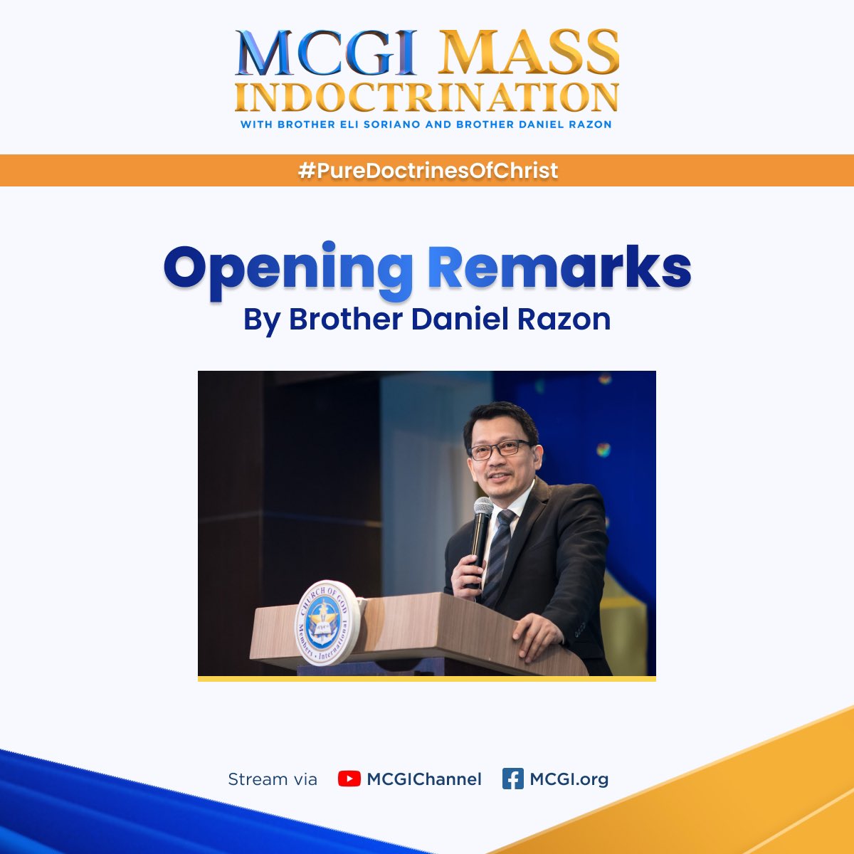 To kick-start tonight’s biblical study, here’s Brother Daniel Razon for the opening remarks.

The Church Built by God
#PureDoctrinesOfChrist