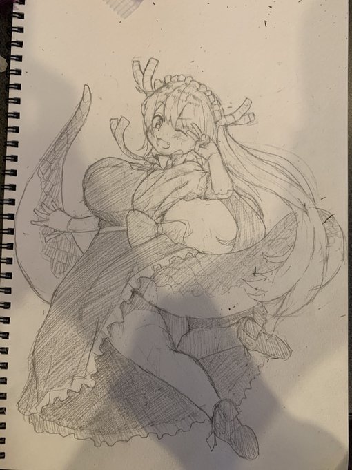 書き初め!!辰年ということでメイドラゴンのトール! 