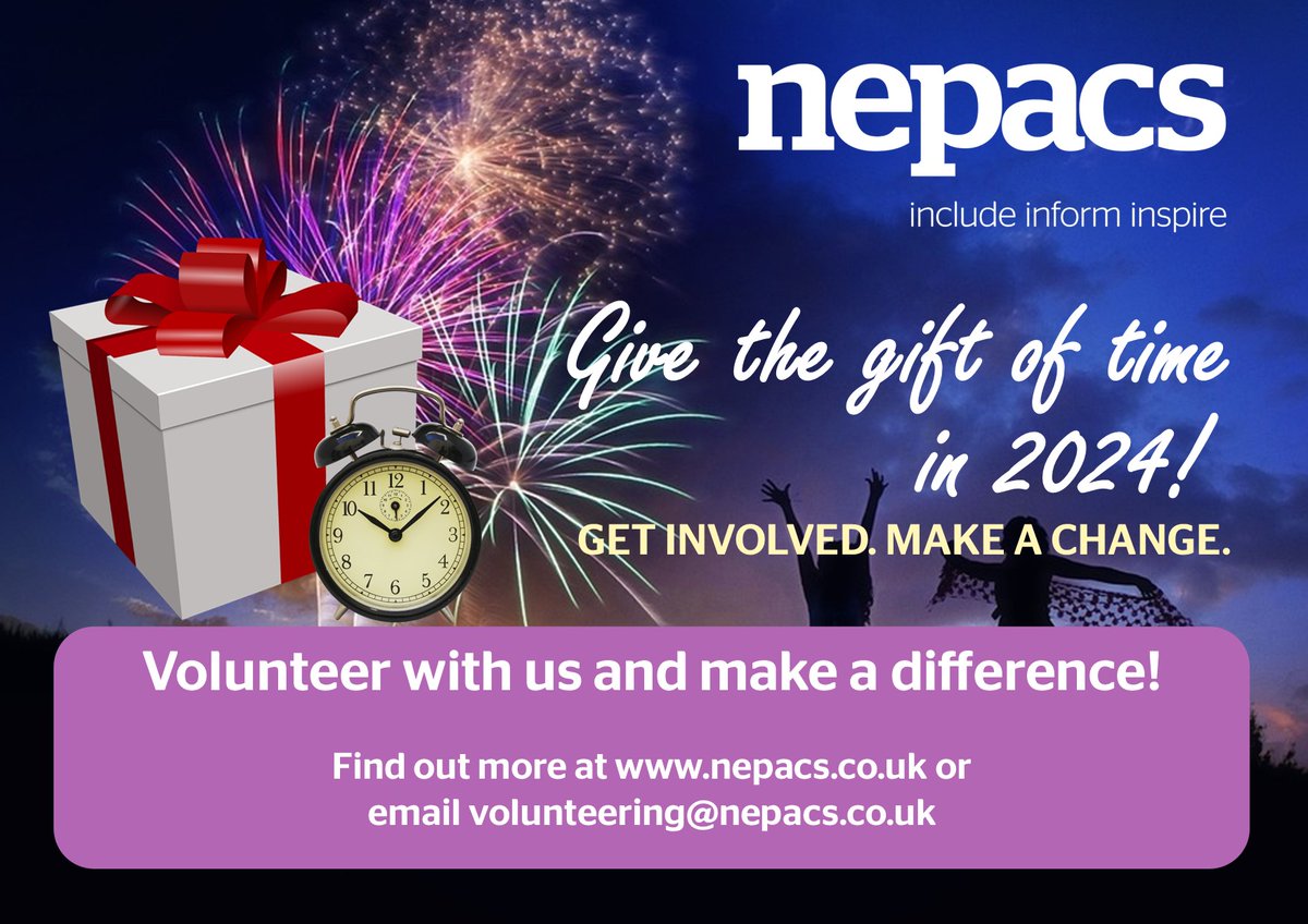 nepacsinfo's tweet image. HAPPY NEW YEAR🥳🎉
Looking for a new challenge in 2024 or interested in trying something new? Thought about giving the #giftoftime as a volunteer? We have a range of volunteering opportunities across the north of England!
#volunteer #getinvolved 
nepacs.co.uk/page/volunteer…