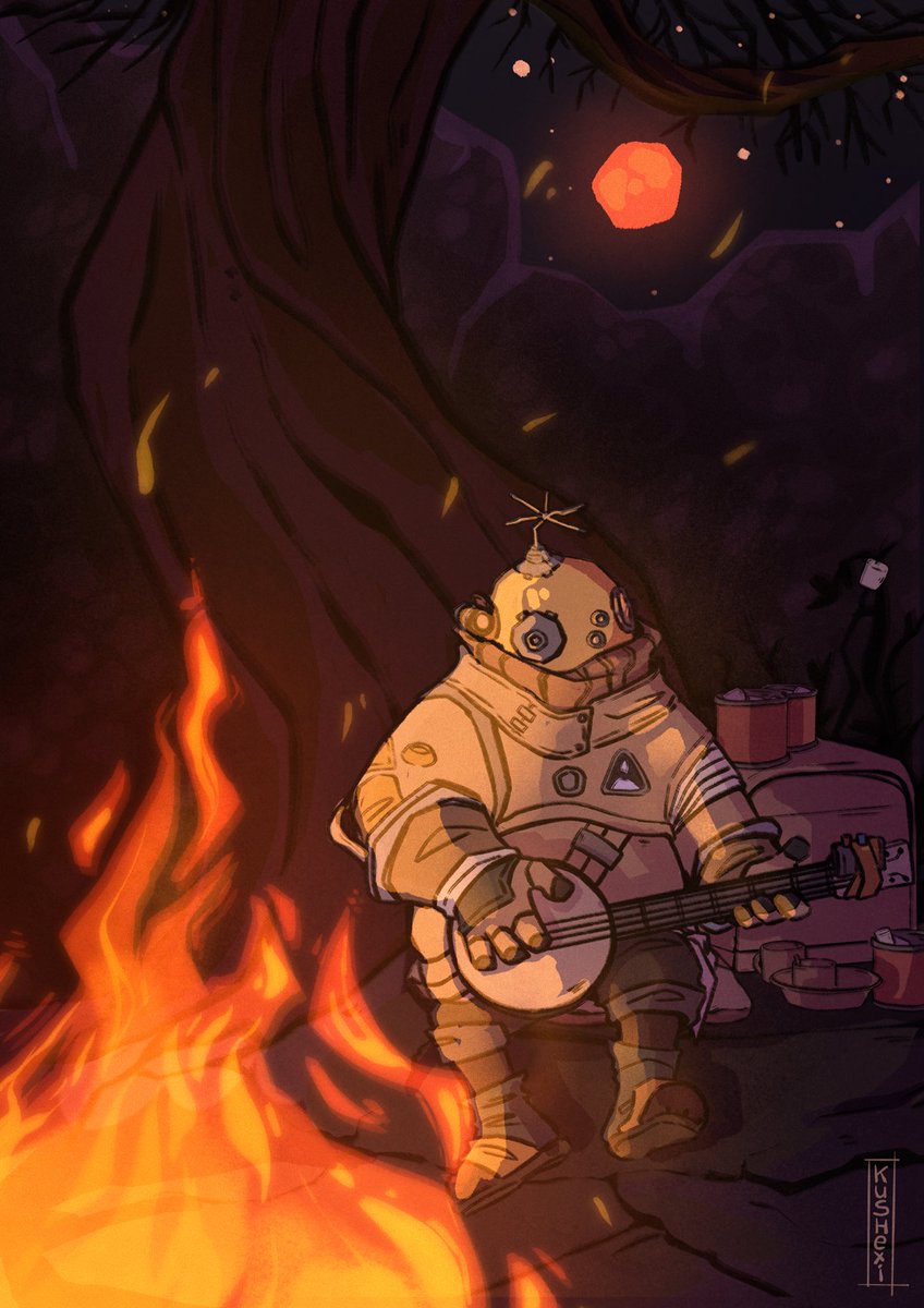 campfire fire instrument guitar solo playing instrument tree  illustration images