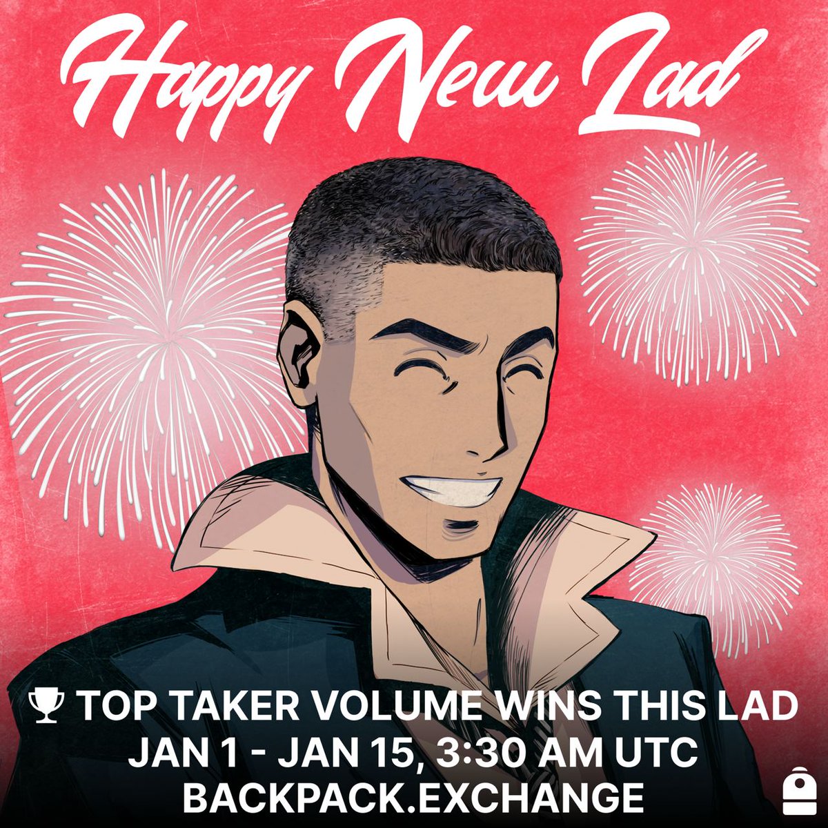🎉祝大家新年快乐！
迎接2024年，Backpack带来了令人兴奋的交易活动！🚀

🔥 活动规则：2024年1月1日11:30至2024年1月14日11:30（北京时间）
参与Backpack的交易，交易量排名第一的用户将获得@MadLadsNFT！🏆（目前价值约1.5万美金）

小活动🎁（1月8号开奖）：
1️⃣ 关注Backpack中文官方号
