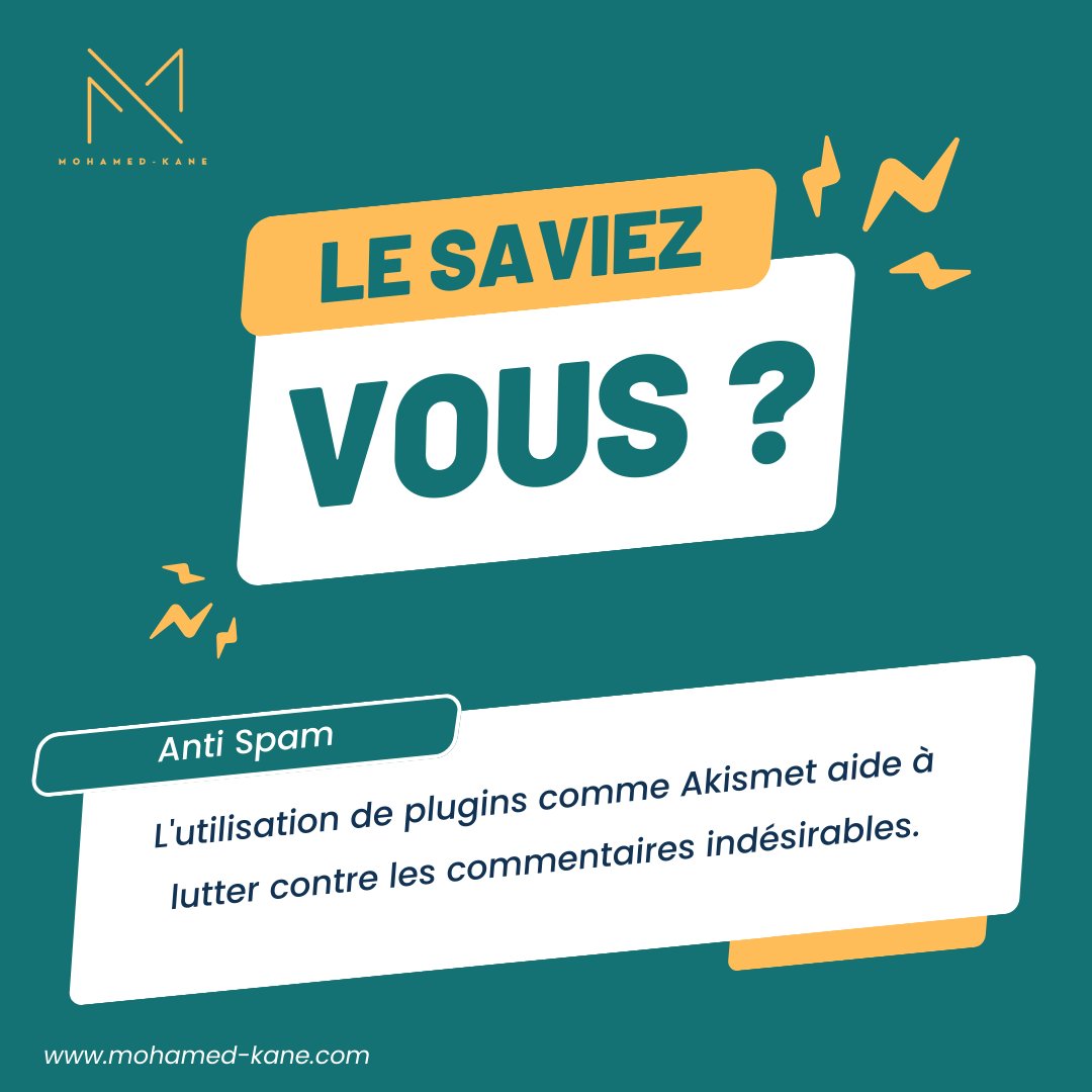 mokane4_'s tweet photo. Saviez-vous que sur WordPress, la garde-robe anti-spam est gérée par des plugins comme Akismet ? 🛡️💬 Dites adieu aux commentaires indésirables, accueillez une communauté authentique. La magie de la propreté digitale ! 🚫

Visiter mon site: https://t.co/Z1kUcVF83T https://t.co/rGlnhQOVmK