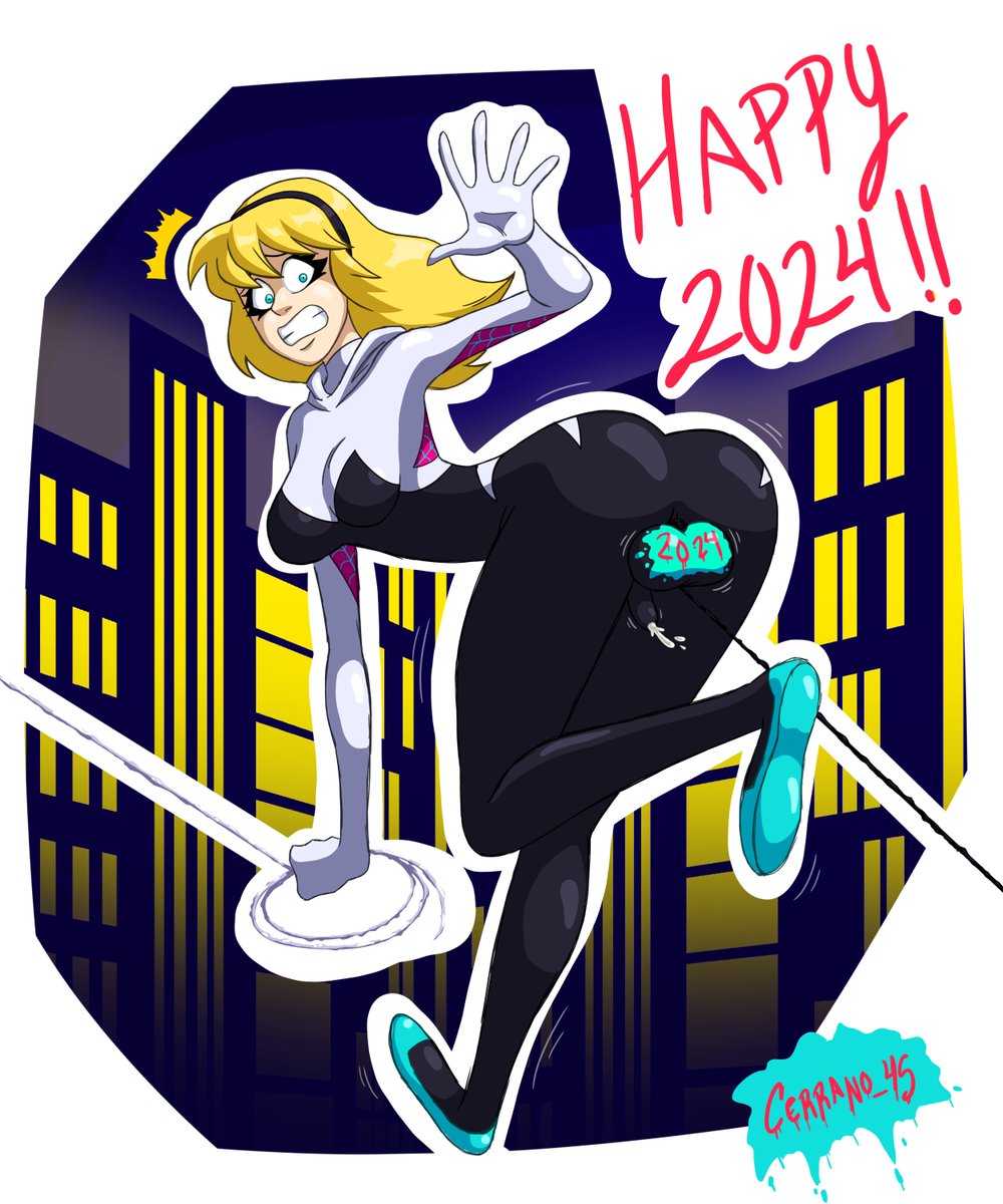 Spider Gwen celebrating 2024 year :)

It's a little late now but i didn't want to miss this funny opportunity to do something with Gwen's Balls and Venom Pulling them.

HAPPY 2024!! :D