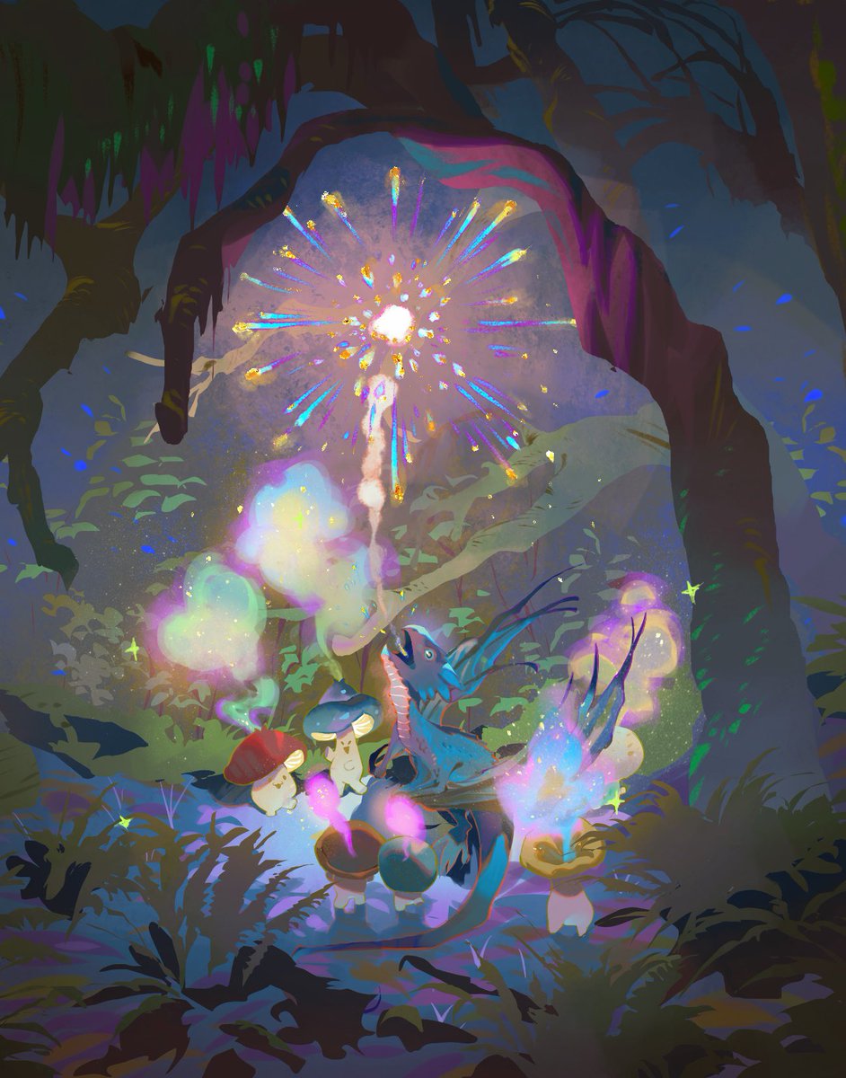 frozensoba's tweet image. Baby wyrm's first flame out!! Happy 2024 everyone :) 🎇💖