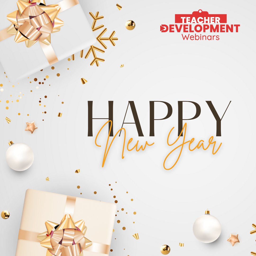 As we turn the page on 2023, we celebrate the amazing teachers who inspire learning and make a difference in every corner of the world. ✨

Here's to a 2024 filled with new beginnings, fresh ideas, and endless possibilities! 🥂

#HappyNewYear from <a href="/TDWebinars/">Teacher Development Webinars</a>! 🎉🎉

#TDWebinars