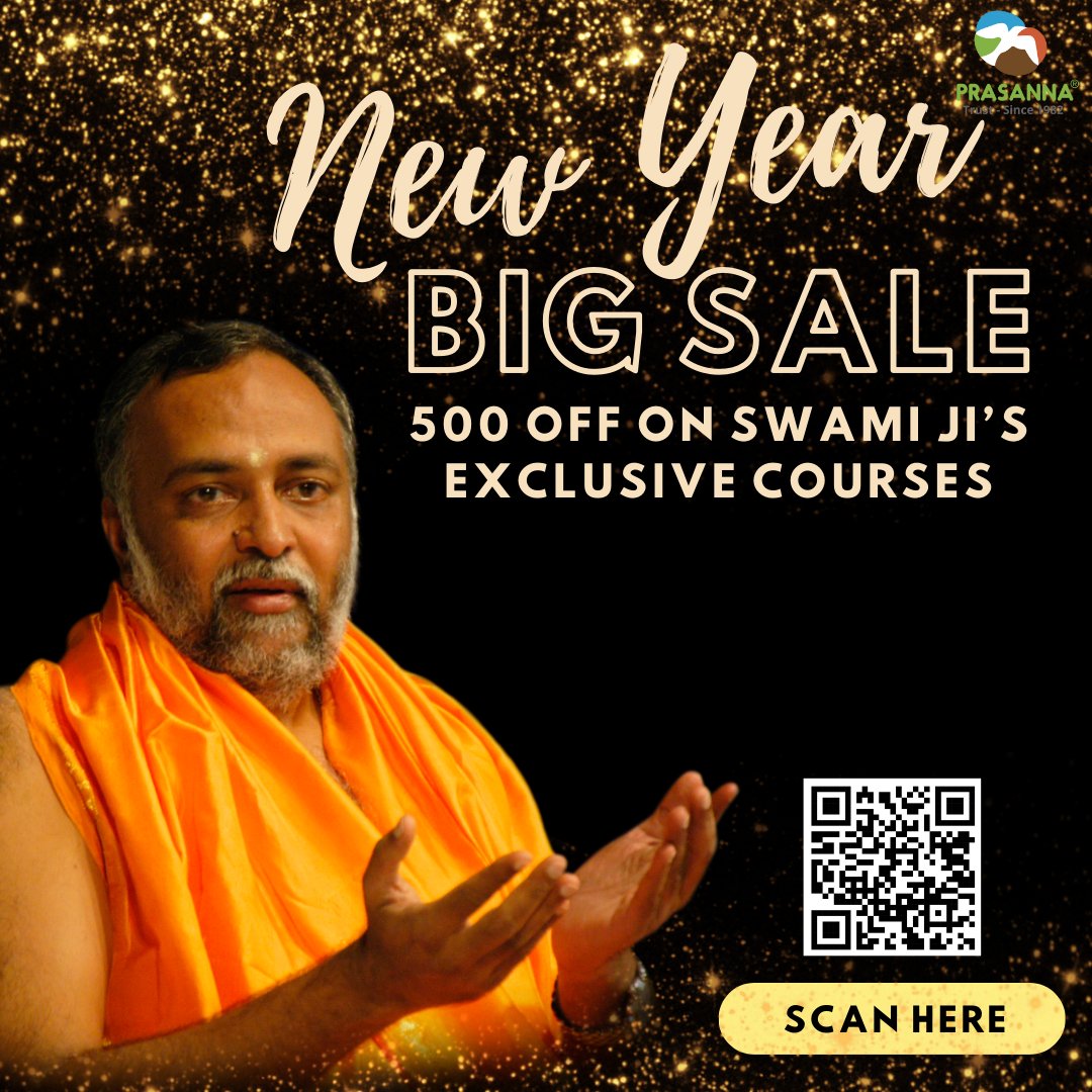 Prasanna_Trust's tweet image. Elevate Your Journey in 2023 with Swami Ji’s Exclusive Offer! Start the year by investing in your growth and wisdom get your Rs.500 discount on Swamiji's top-rated course.
#newyearsale #yearendsale #veryaffordable #newspirit #yearprogress