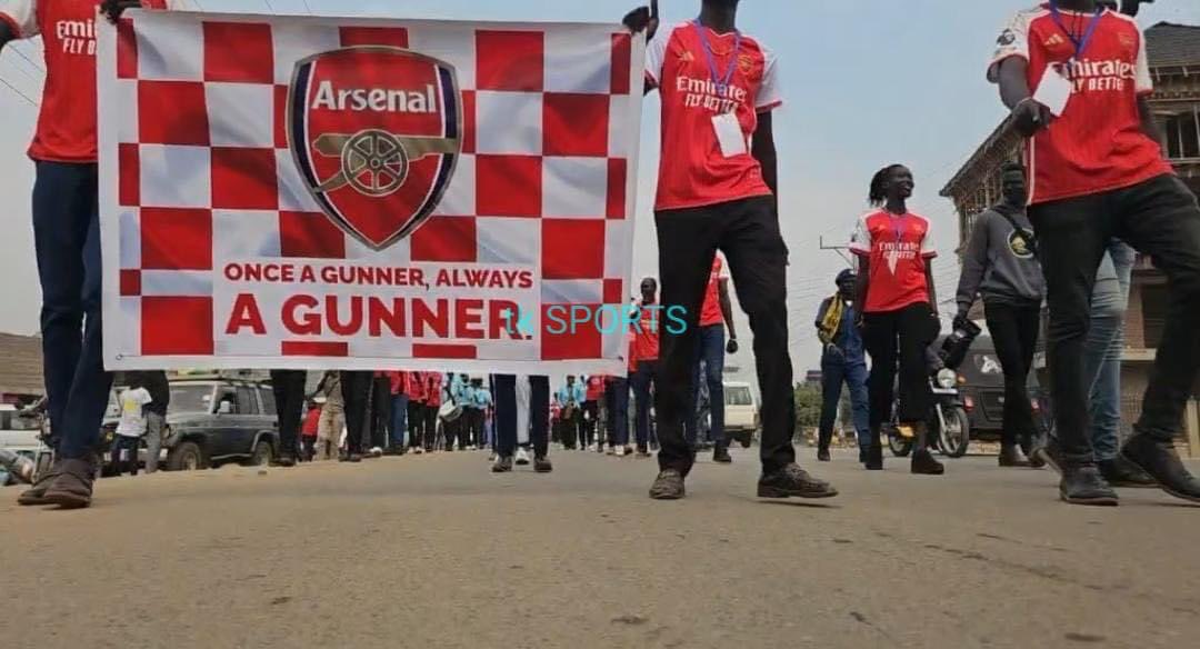 Tuombuk's tweet photo. Arsenal #SouthSudan annual parade!
@arsenal 
@premierleague https://t.co/mjhUErftJa