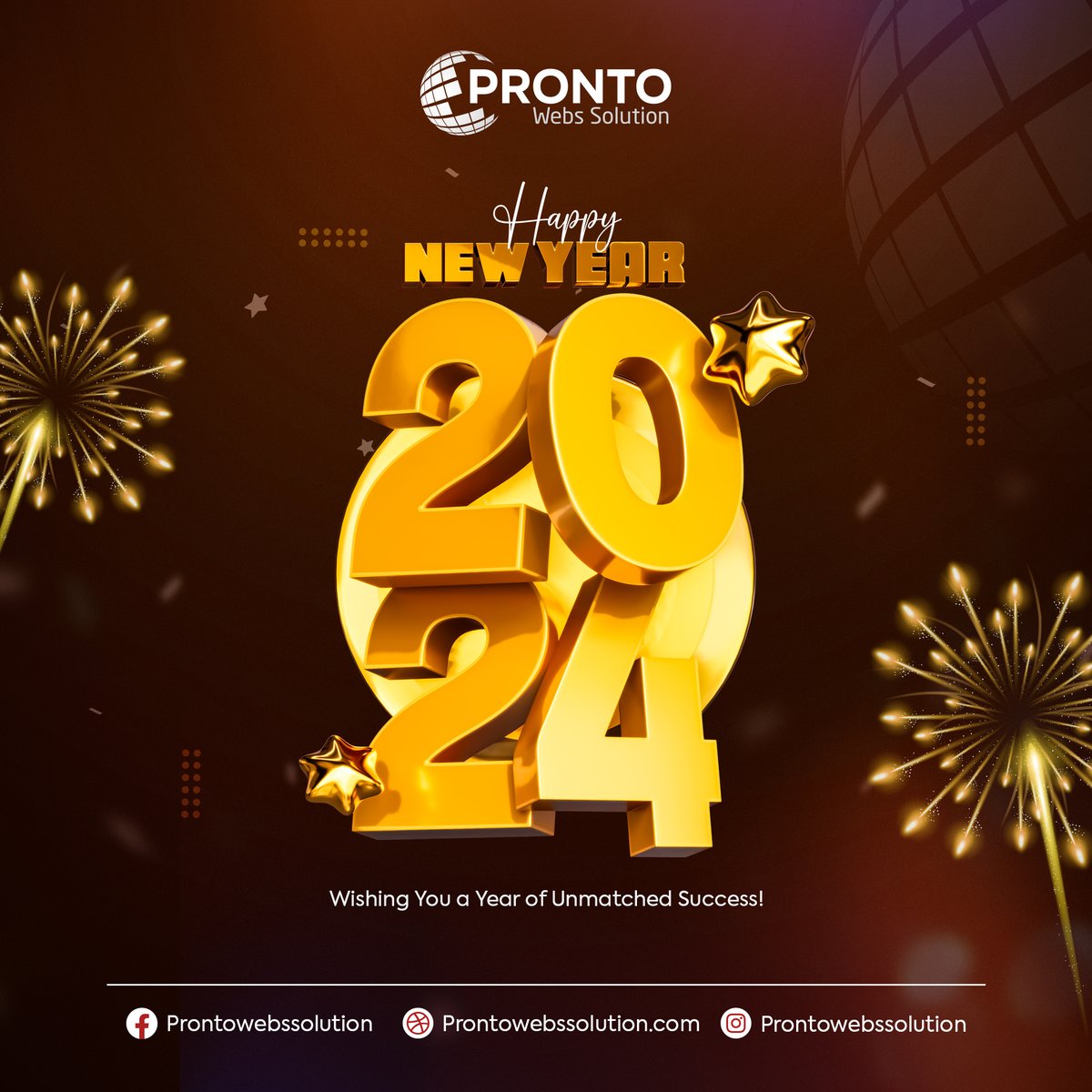 PWebsSolution's tweet image. Wishing you a New Year filled with online success, strategic growth, and digital triumphs! Let&apos;s make 2024 the year of your brand&apos;s digital brilliance!

#HappyNewYear #Growth #DigitalMarketing #ProntoWebsSolution