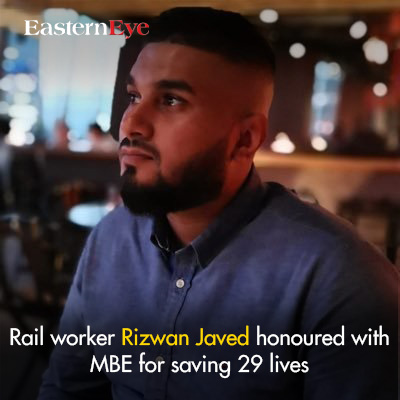 Rail worker Rizwan Javed honoured with MBE for saving 29 lives
Read more- easterneye.biz/rail-worker-ri…
#MBEHonour
#HeroicRailWorker
#LifeSaver
#HonoringHeroes
#RizwanJaved
#RailwaySafety