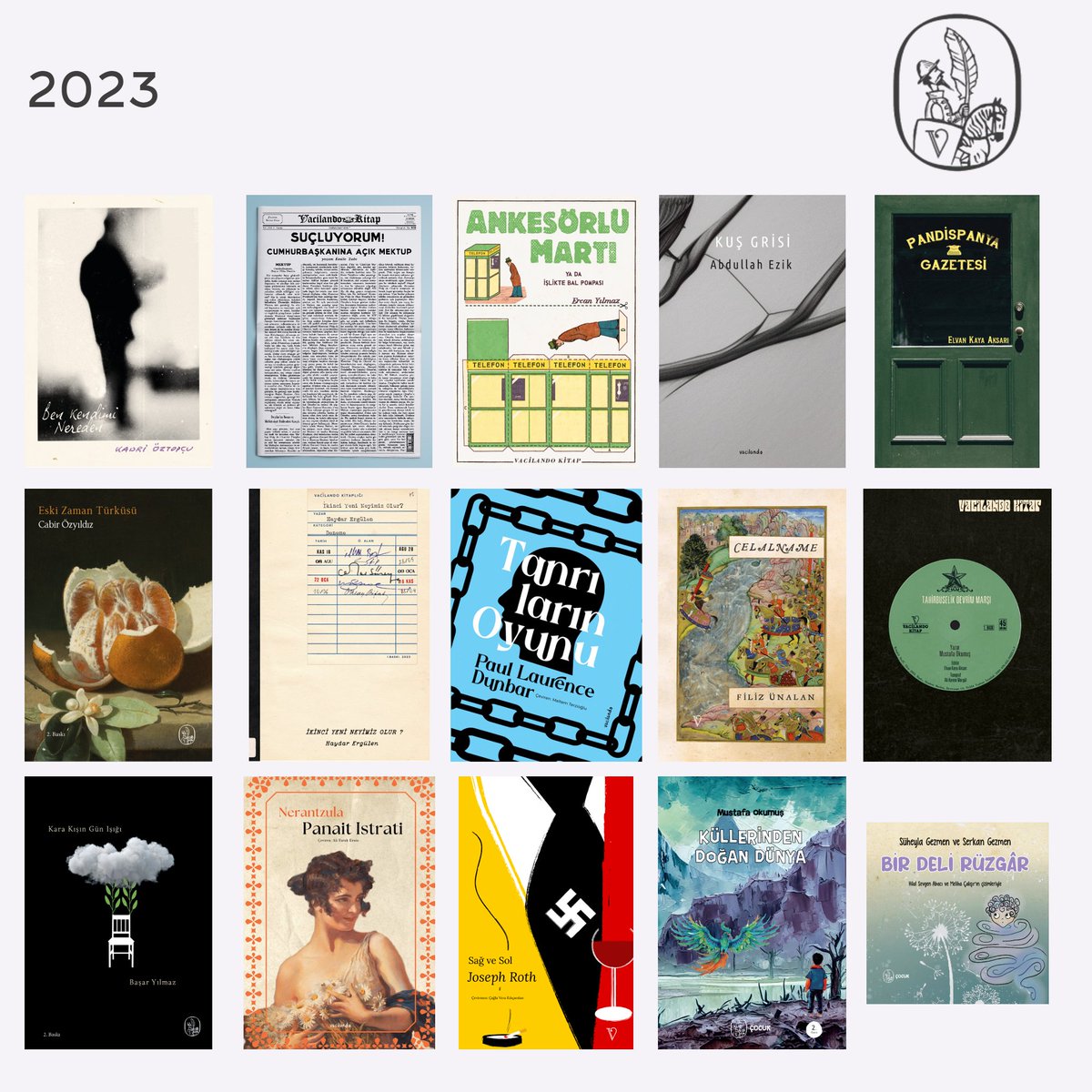 Vacilando okurları için yeni yıl hediyesi...

Hesabımızı takip edip bu gönderiyi yeniden paylaşanlar arasından iki kişiye 2023 yılında yayımladığımız tüm kitapları hediye ediyoruz.

5 Ocak günü kazananlar hesabımızdan açıklanacaktır.

Yolculuğa hazır mısın?

#vacilandokitap