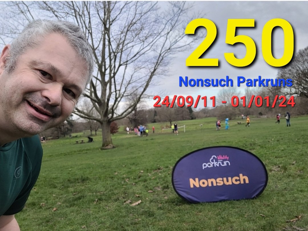 Ran my 250th @nonsuchparkrun in difficult, muddy conditions. Happy to run just under 30 minutes (29.53). Enjoyable start to the new year! Now ran 339 parkruns overall and looking forward to reaching 350 #parkruns in the near future. #nonsuchparkrun #nonsuchpark #deafrunner