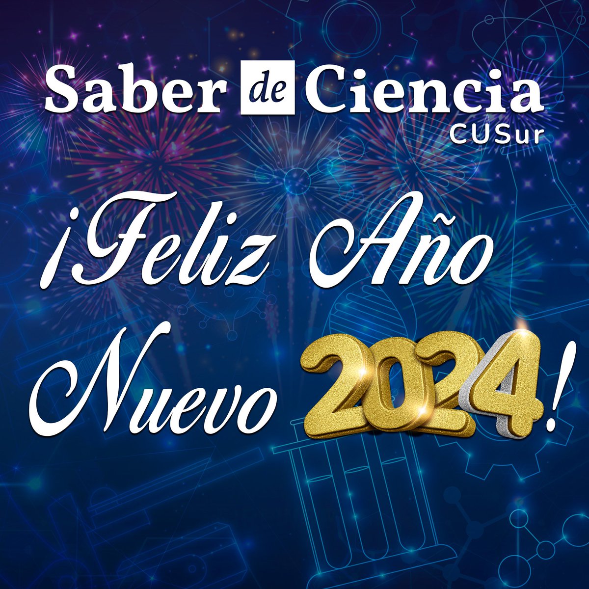 SdeCCusur's tweet photo. 🎉 ¡#FelizAñoNuevo! 🎉 Desde @SdeCCusur, les enviamos nuestros mejores deseos para el 2024. Agradecemos a todos nuestros seguidores y colaboradores por su continuo apoyo. Que este año esté lleno de curiosidad, descubrimientos y momentos científicos fascinantes.🚀🔍 #Ciencia2024 https://t.co/ye1PvGsjkI