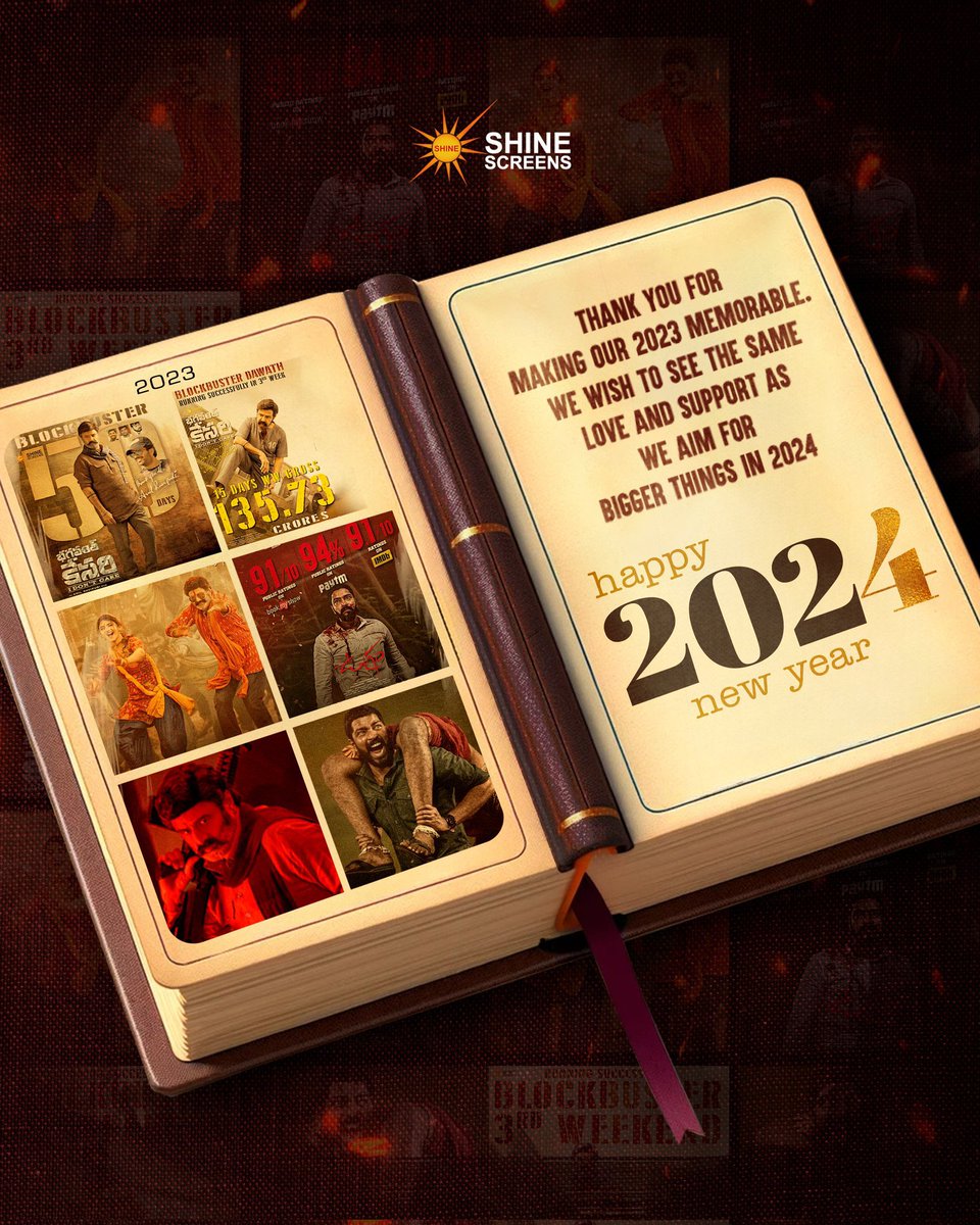 2023 was memorable, with two of our films being adored by the audience. Wishing you a Happy New Year 2024. Thank you for all your love, and we hope to get the same love and support as we go forward. #Ugram #BhagavanthKesari