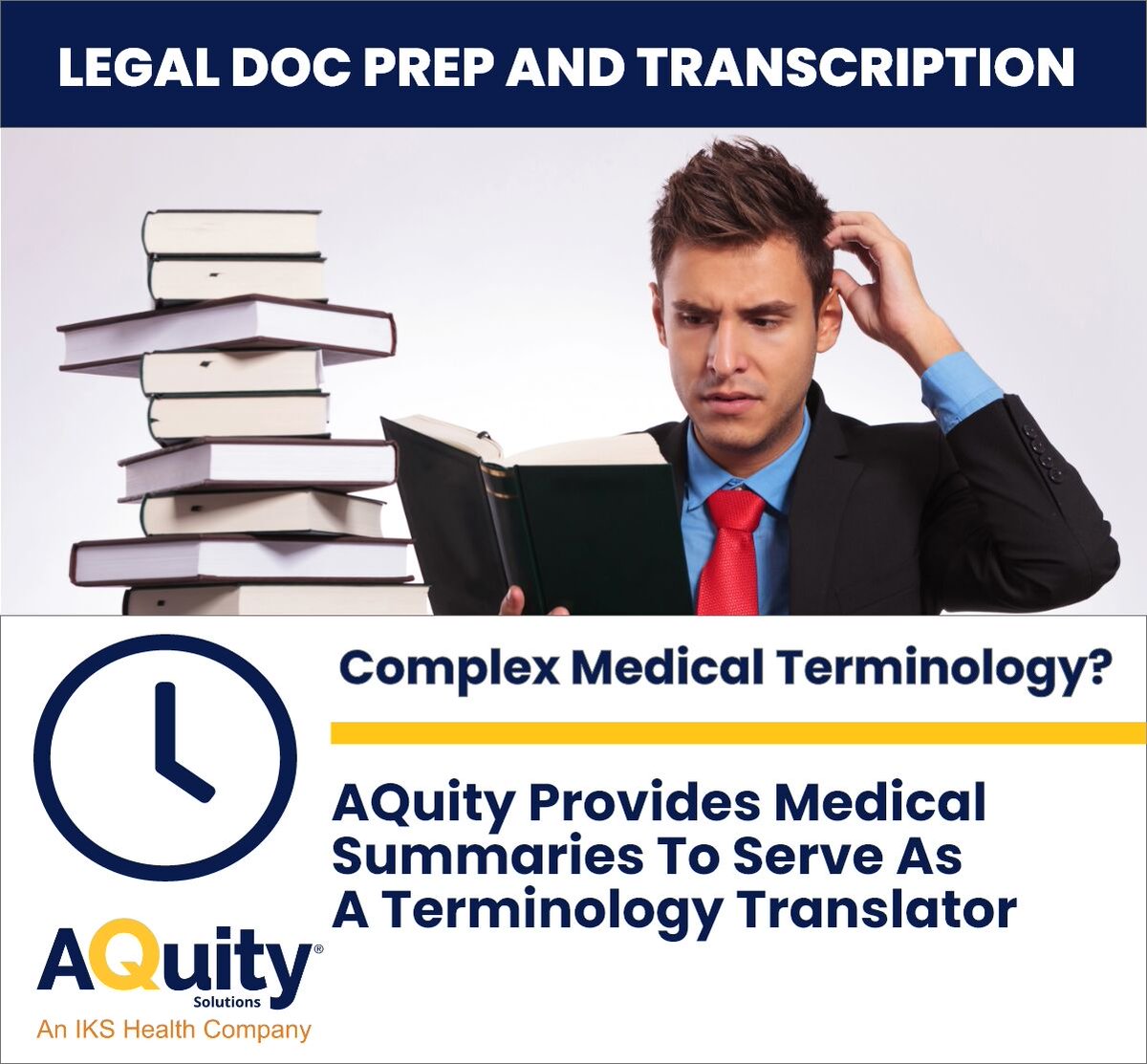 SolutionsAquity's tweet photo. AQuity clears up potentially confusing medical terms for legal clients. Learn more here: https://t.co/oKO9KA8xjP
#TimeIsMoney #IMEDocPrep https://t.co/JIB9Kslain
